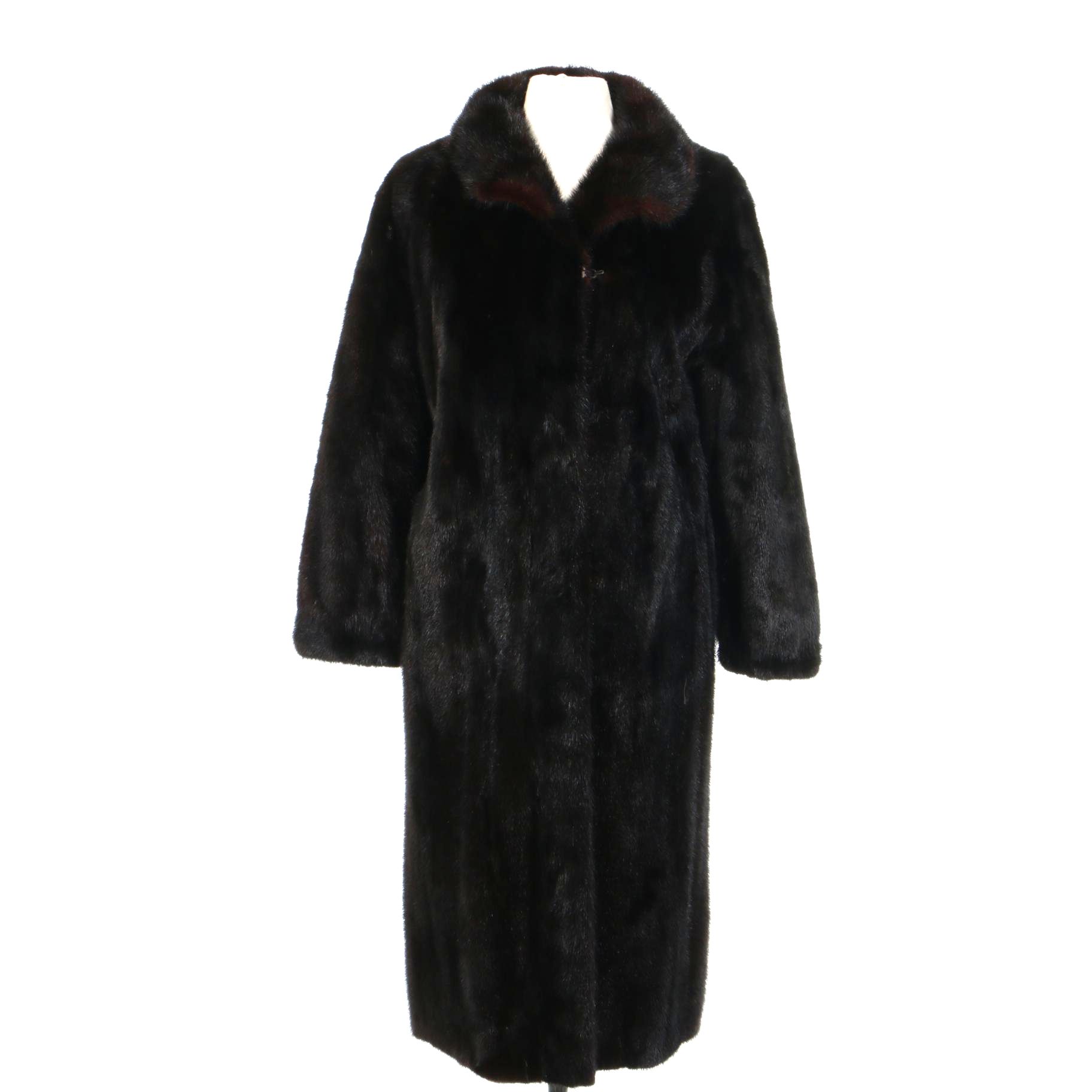 Dark Mahogany Mink Fur Coat from Giguère Fourrures of Montreal, Vintage