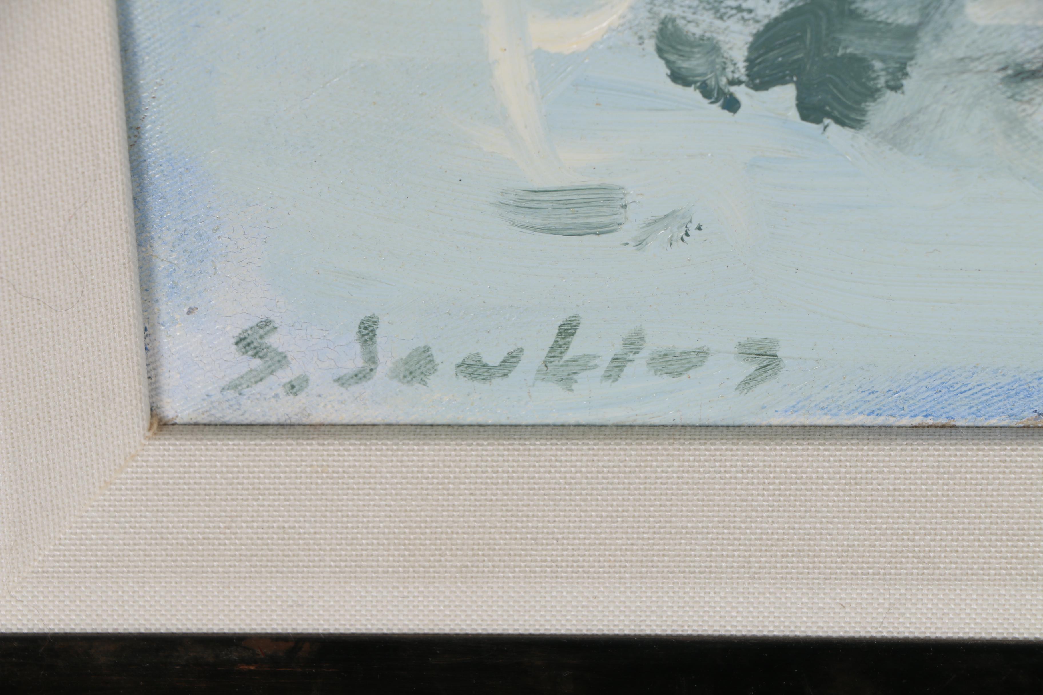 Steve Jenkins Oil Painting of Impressionistic Winter Landscape