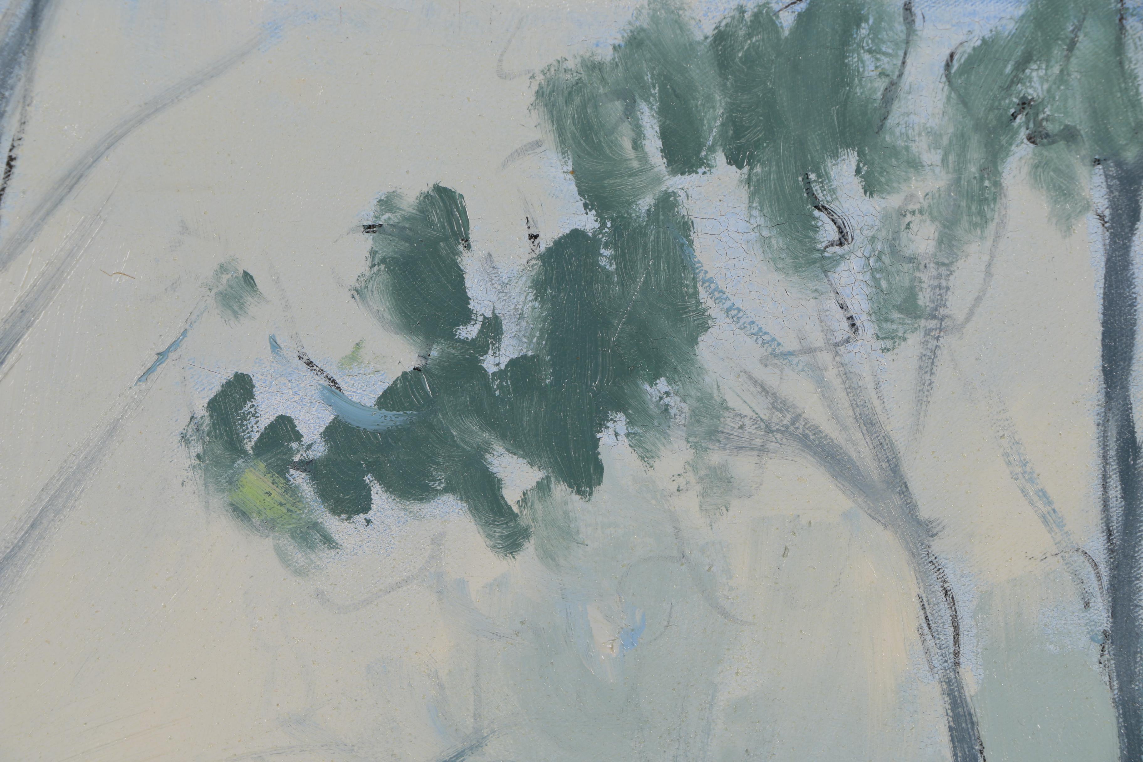 Steve Jenkins Oil Painting of Impressionistic Winter Landscape