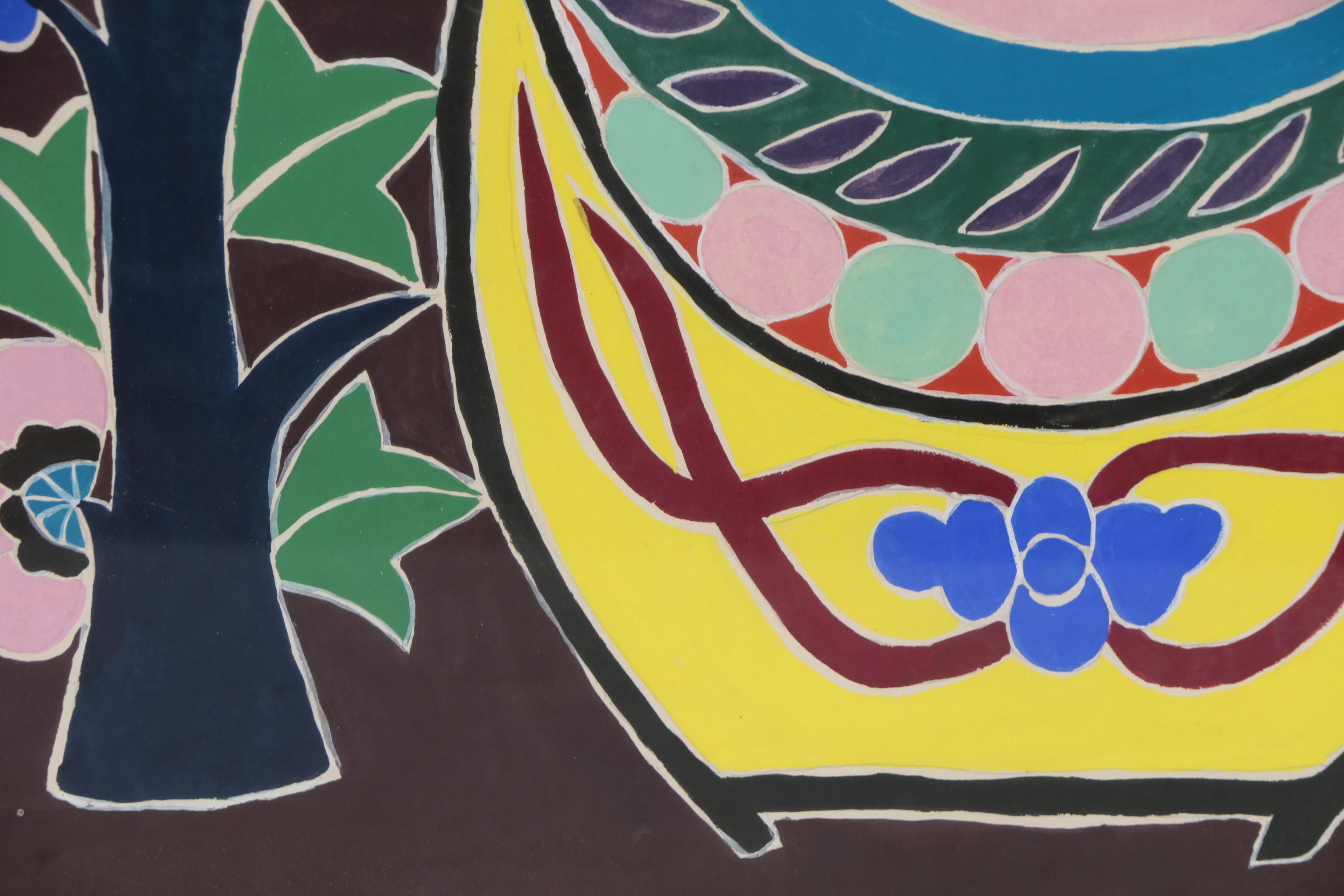 Chinese Gouache Folk Painting of Chicken