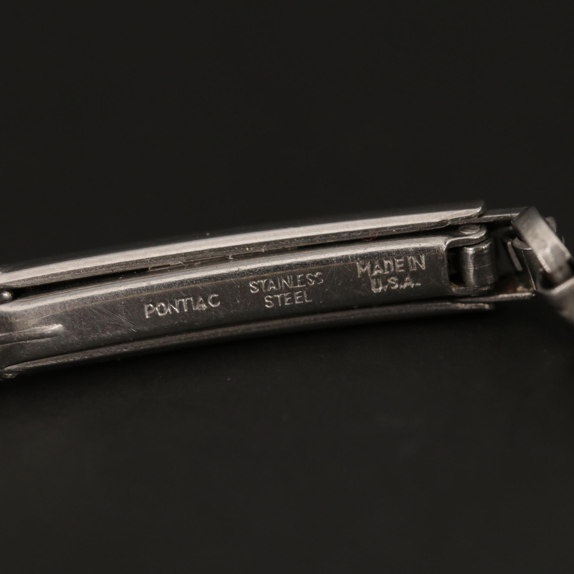 Vintage Benrus 14K White Gold Watch with Diamond and Synthetic Sapphire