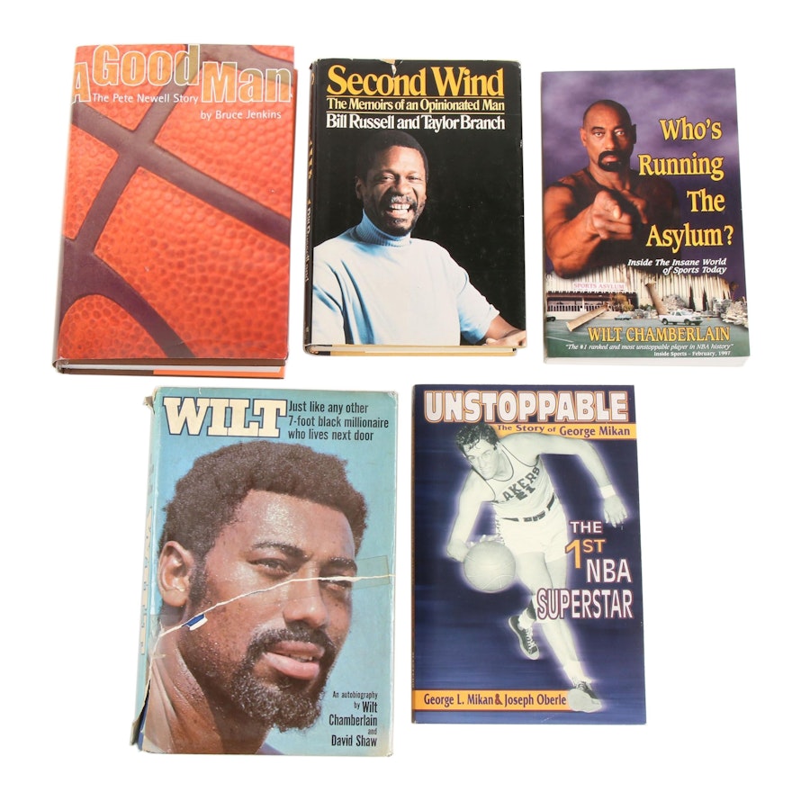 NBA Notables featuring Chamberlain, Milkan, Newell and Russell, Five Volumes