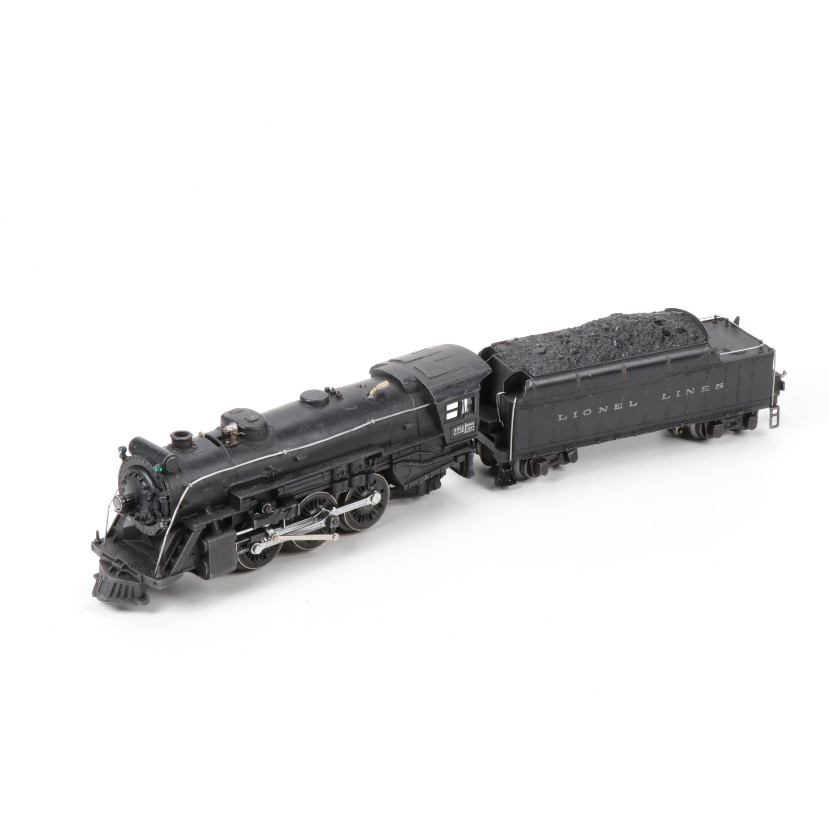 Pre-War Lionel O-Scale 225E Steam Locomotive with 2235W Die-Cast Metal Tender