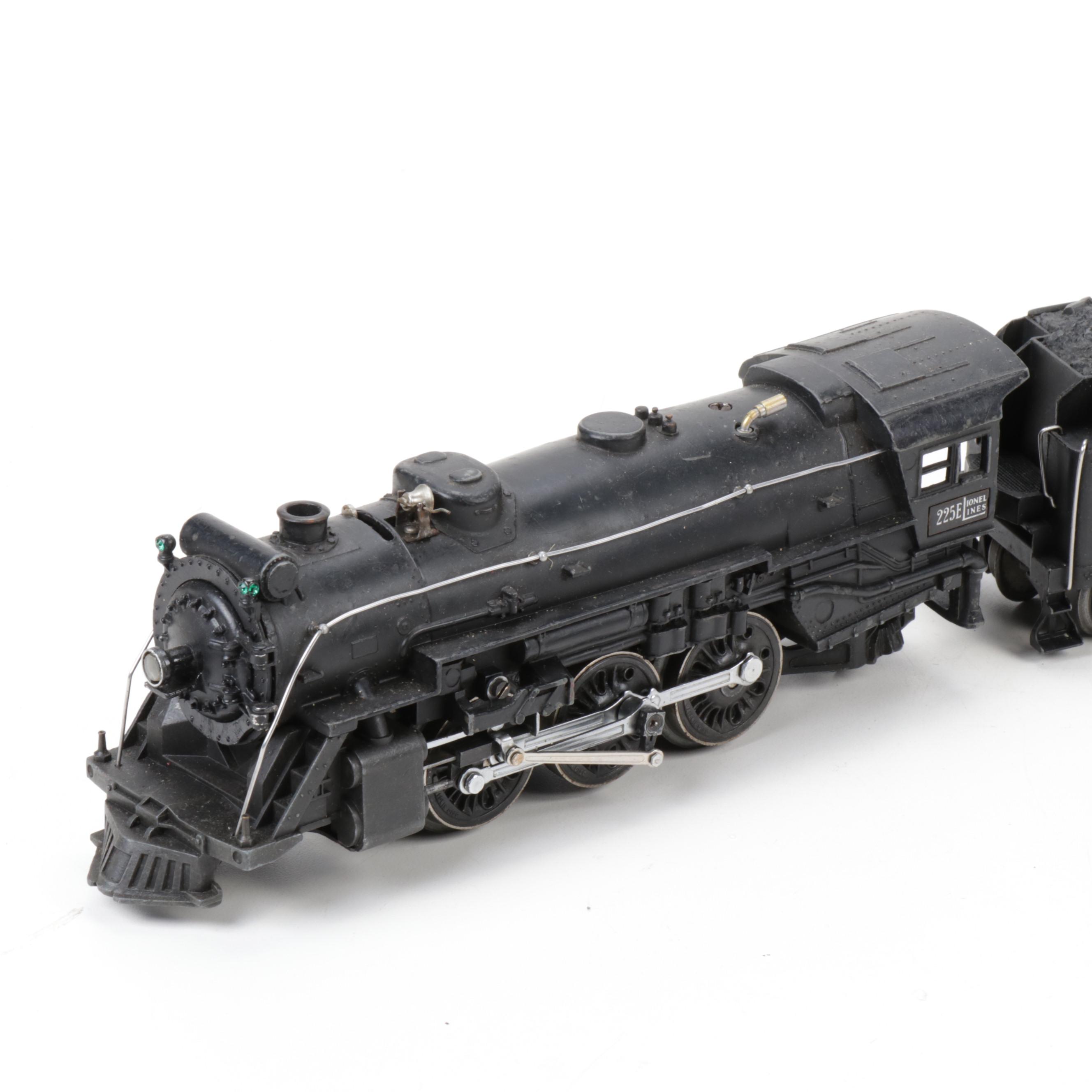 Pre-War Lionel O-Scale 225E Steam Locomotive with 2235W Die-Cast Metal Tender