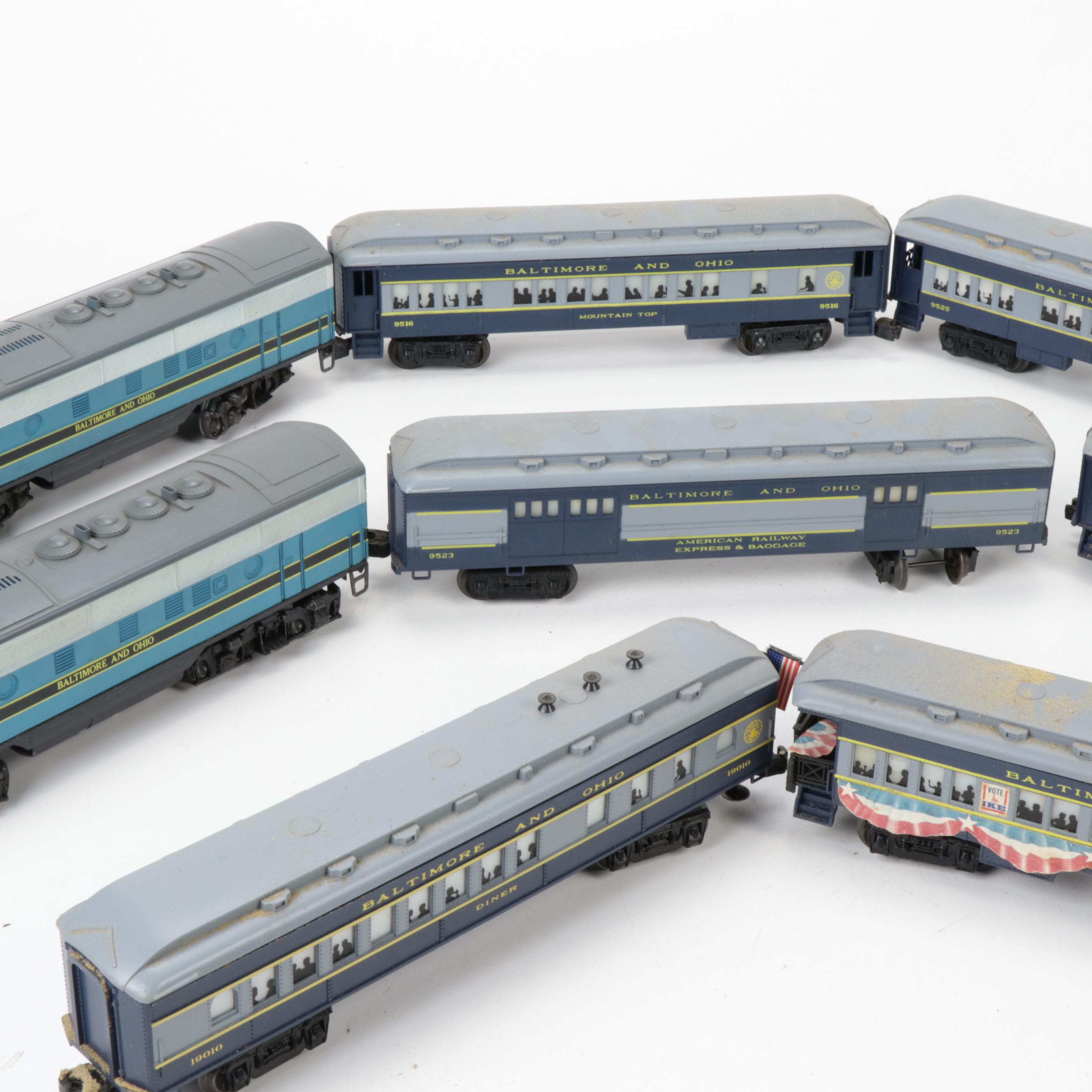 Lionel O-Scale Baltimore & Ohio Diesel Locomotives and Passenger Cars