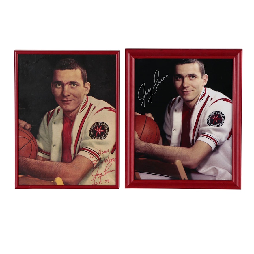 Framed Jerry Lucas Signed Ohio State Pictures