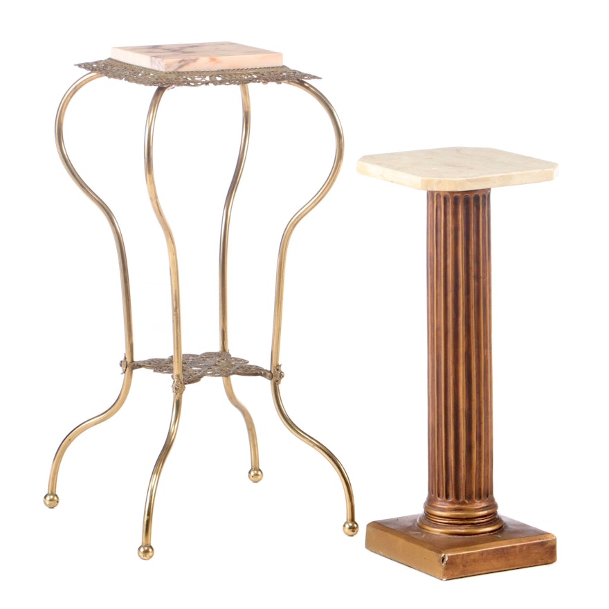 Vintage Marble Top Occasional Tables, Late 20th Century