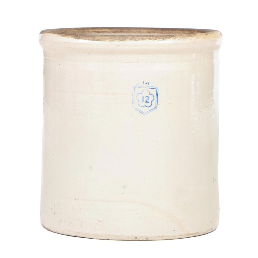 Vintage Stoneware 12-Gallon Crock