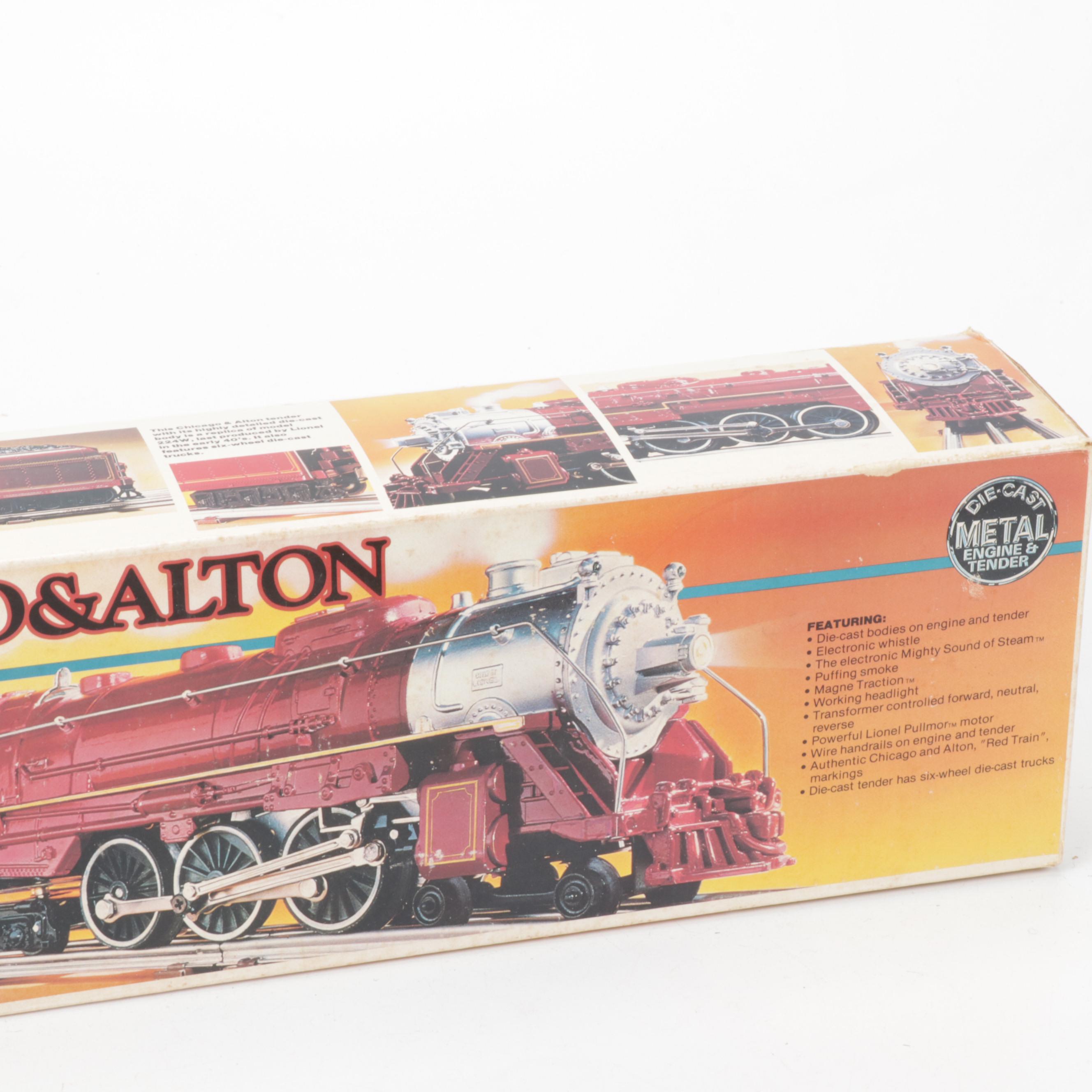 Lionel "Chicago and Alton" Steam Locomotive and Passenger Cars,1980s