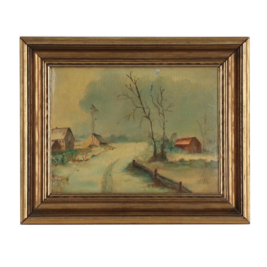 A. Franks Landscape Oil Painting