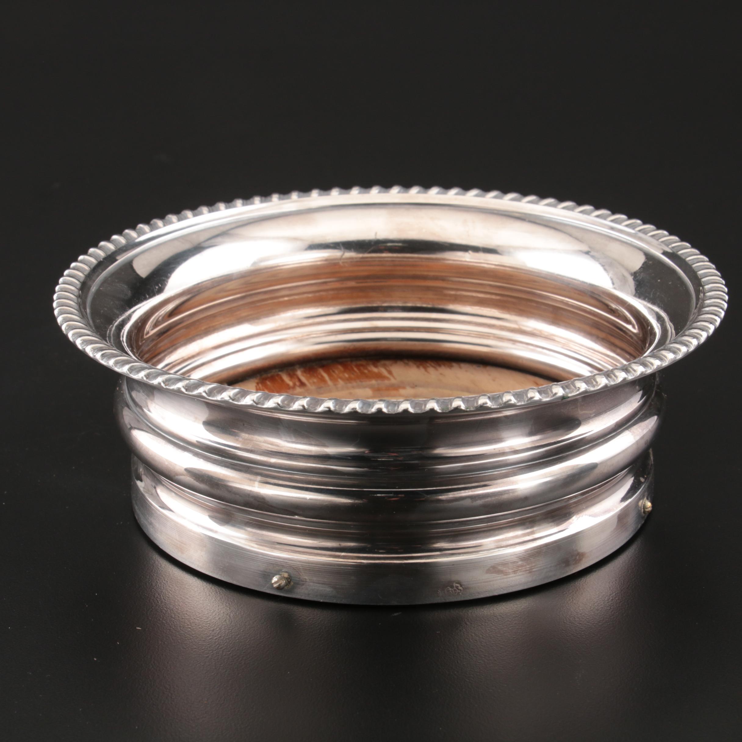 Barbour Silver Co. Antique Sterling Silver and Silver Plate Wine Coasters