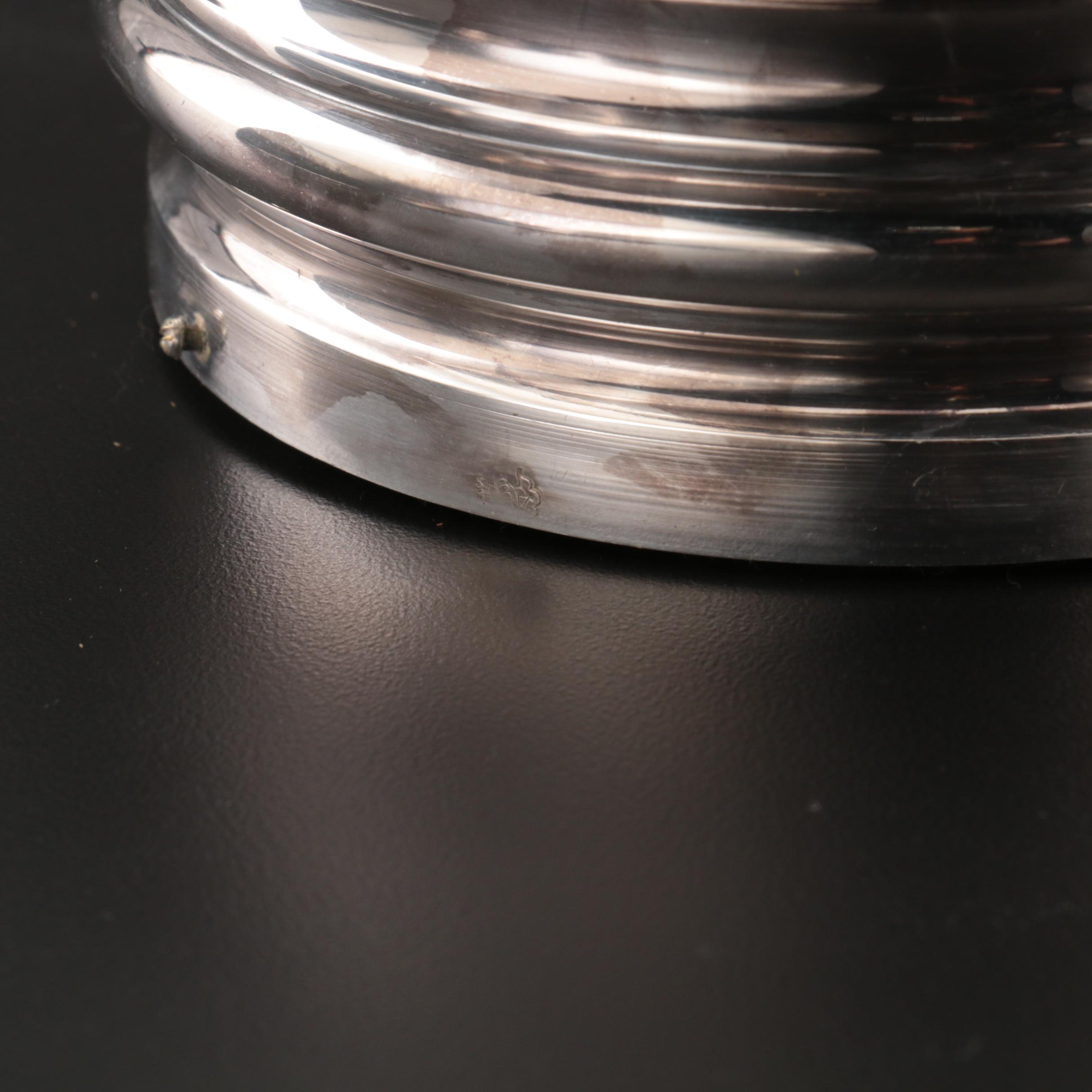 Barbour Silver Co. Antique Sterling Silver and Silver Plate Wine Coasters