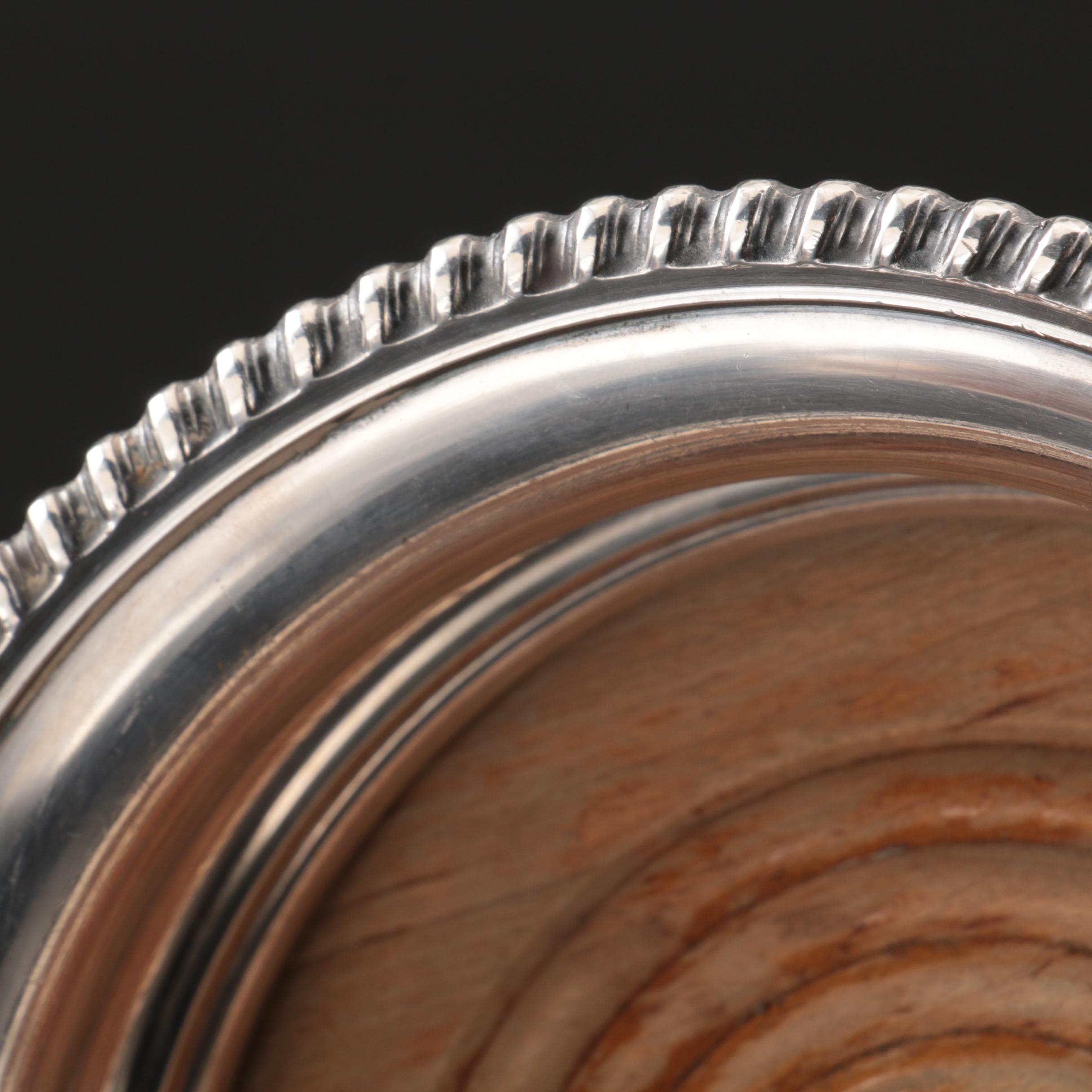 Barbour Silver Co. Antique Sterling Silver and Silver Plate Wine Coasters