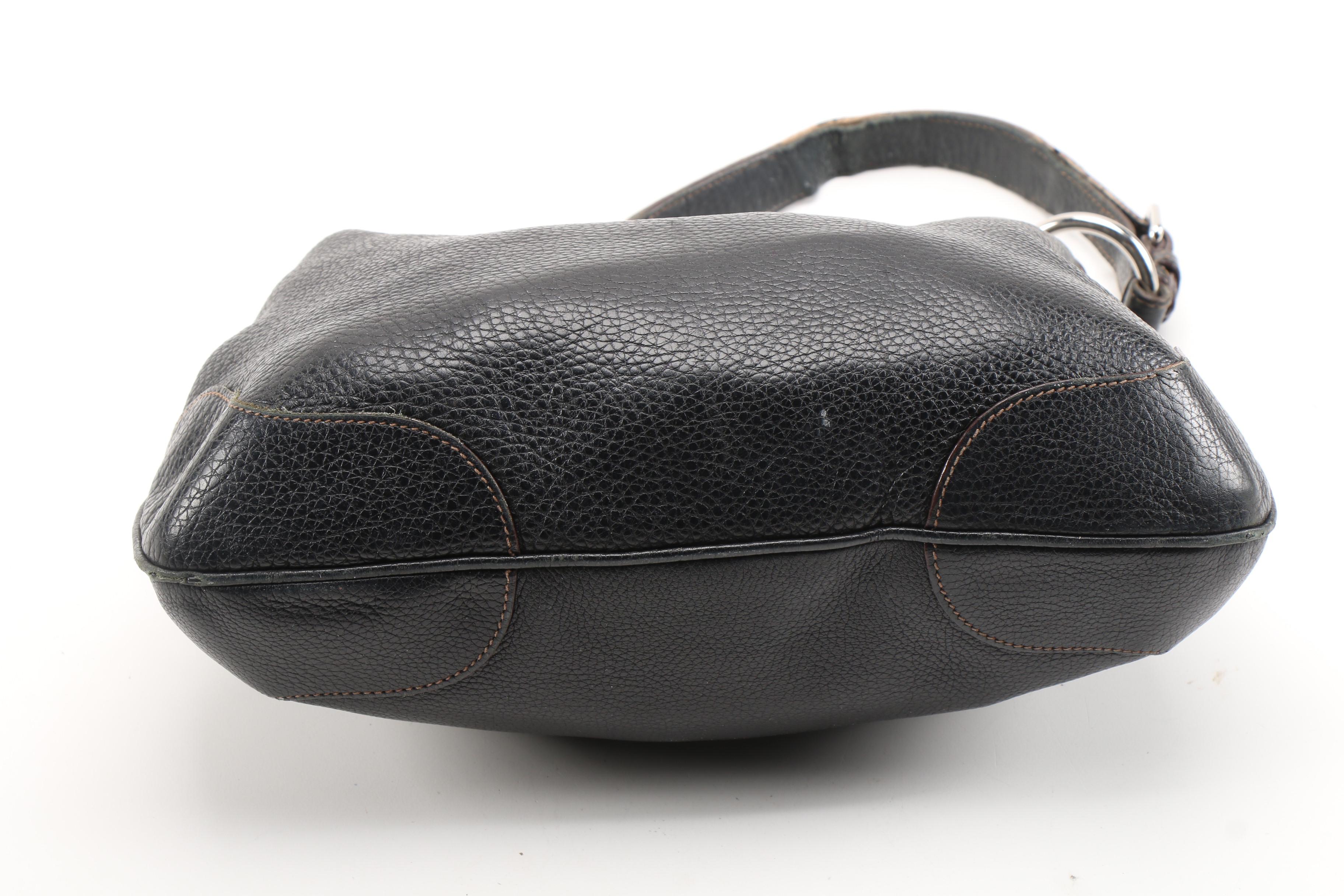 Prada Black Vitello Daino Grained Leather Hobo Bag