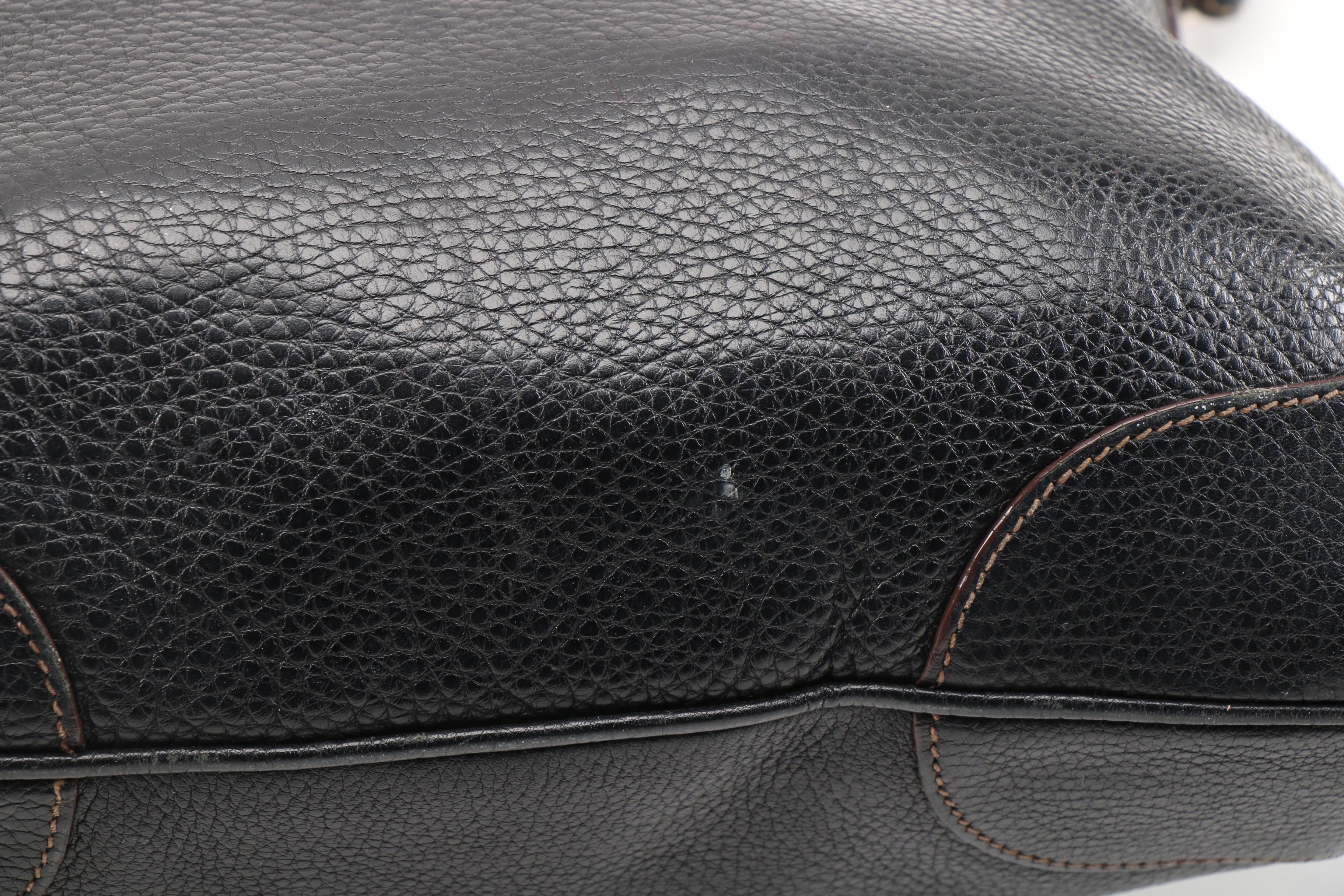 Prada Black Vitello Daino Grained Leather Hobo Bag