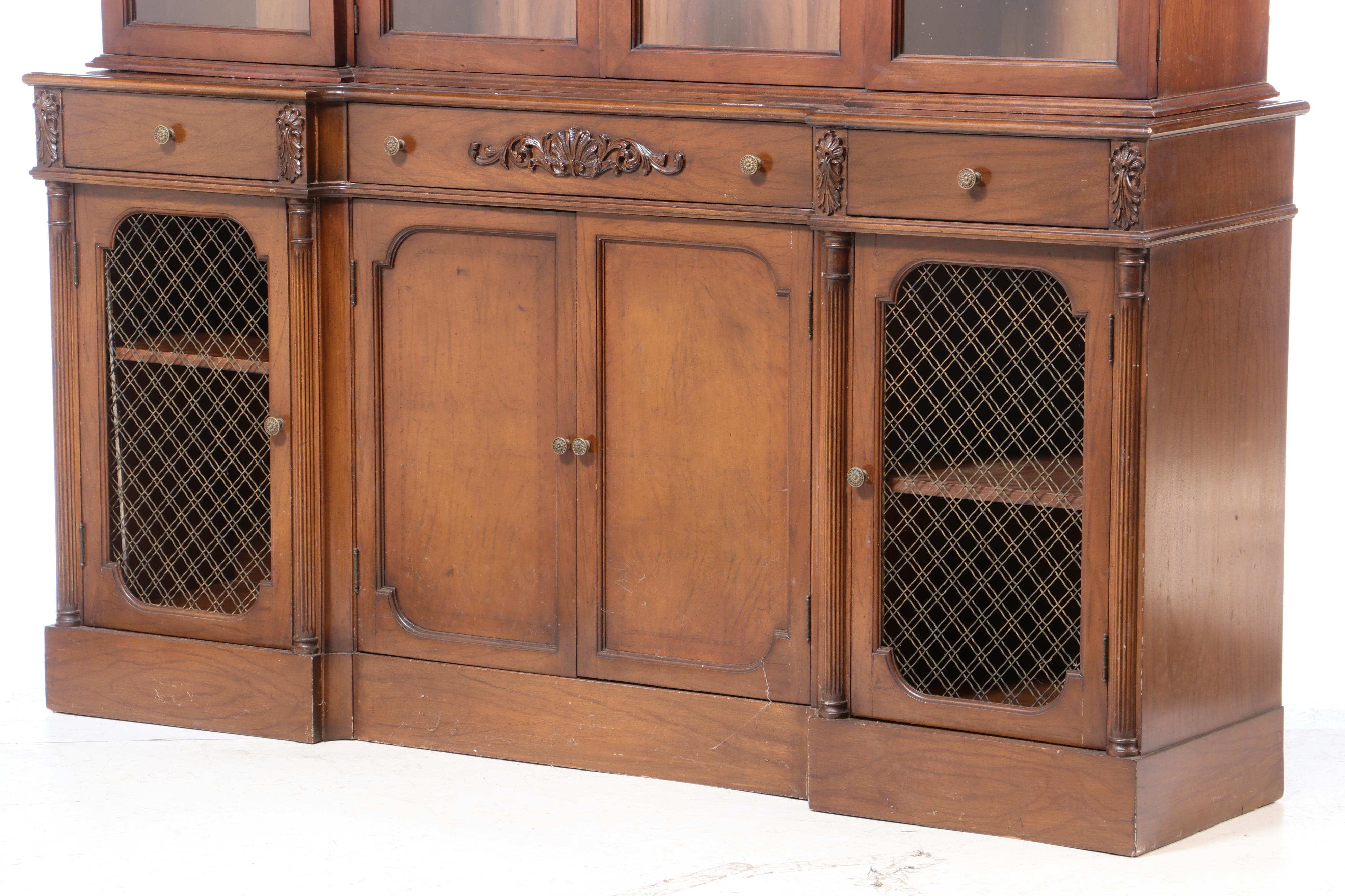 Leonardo Furniture Co., French Provincial Style Walnut-Stained Display Cabinet