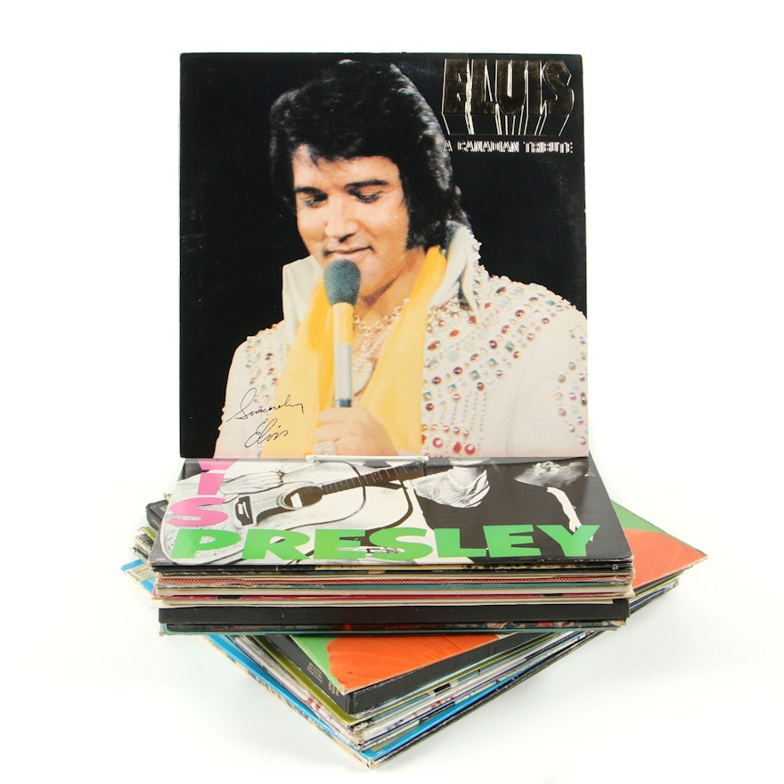 Elvis Presley Vinyl Records Including "Loving You", "Moody Blue" and More