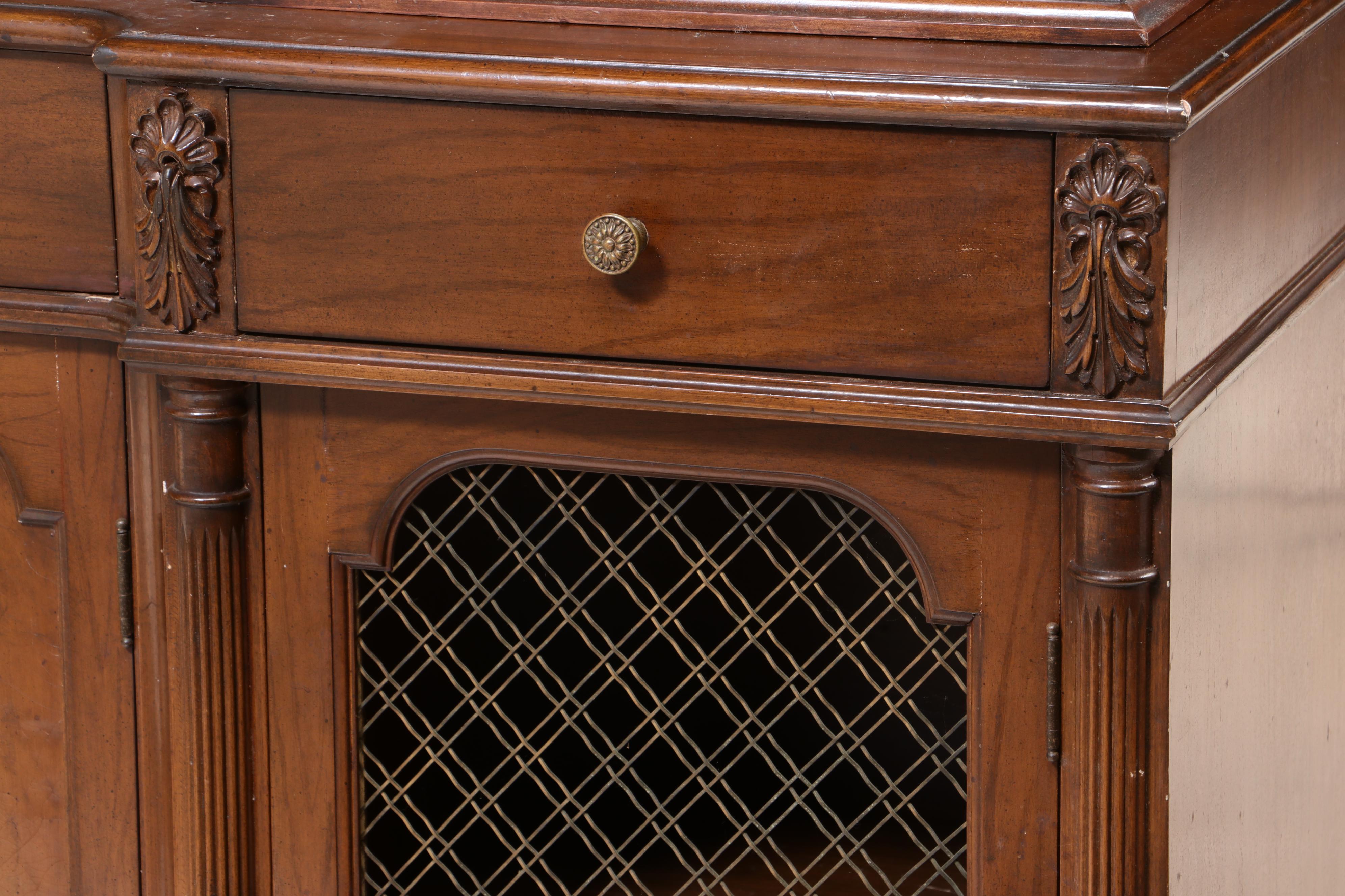 Leonardo Furniture Co., French Provincial Style Walnut-Stained Display Cabinet