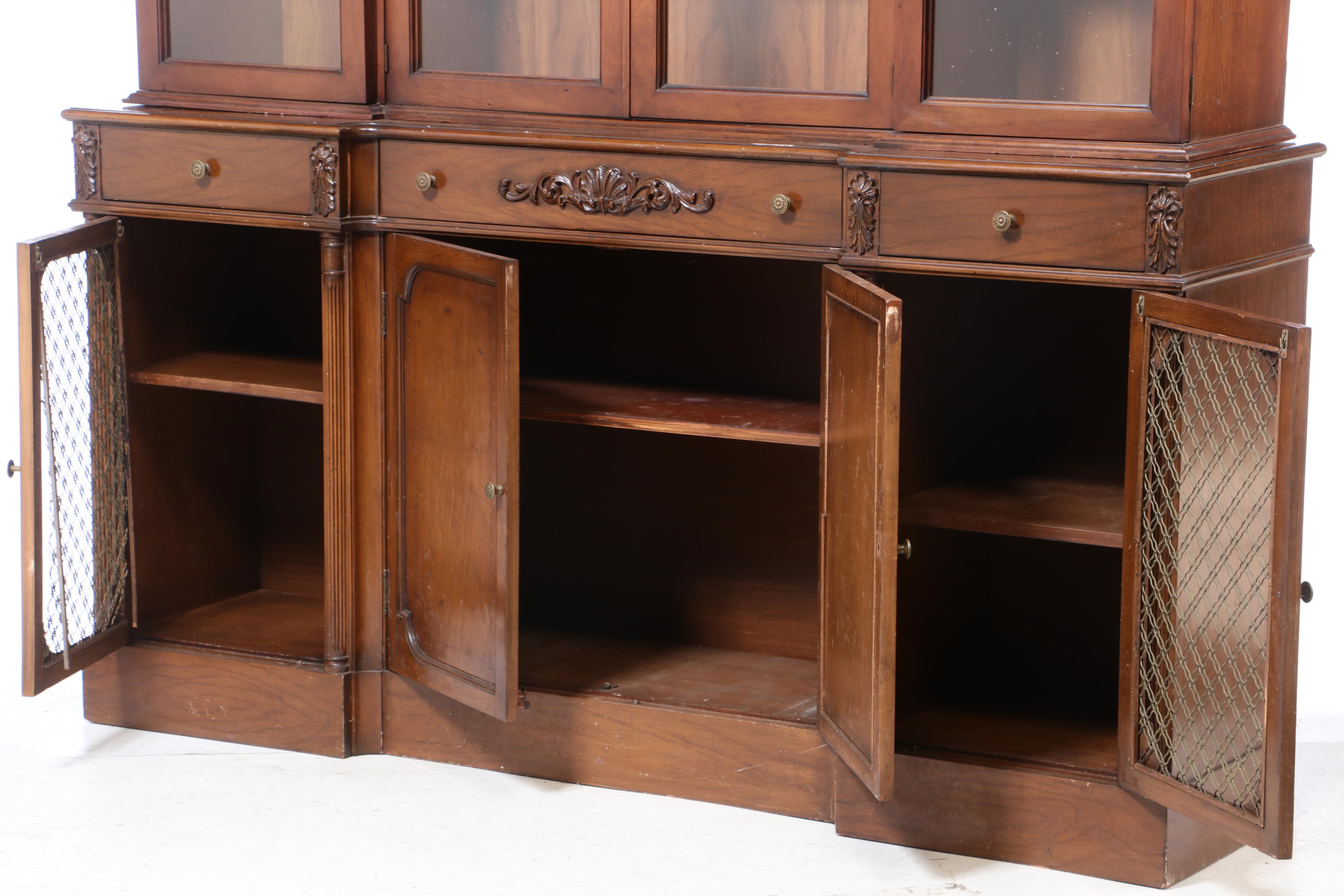 Leonardo Furniture Co., French Provincial Style Walnut-Stained Display Cabinet