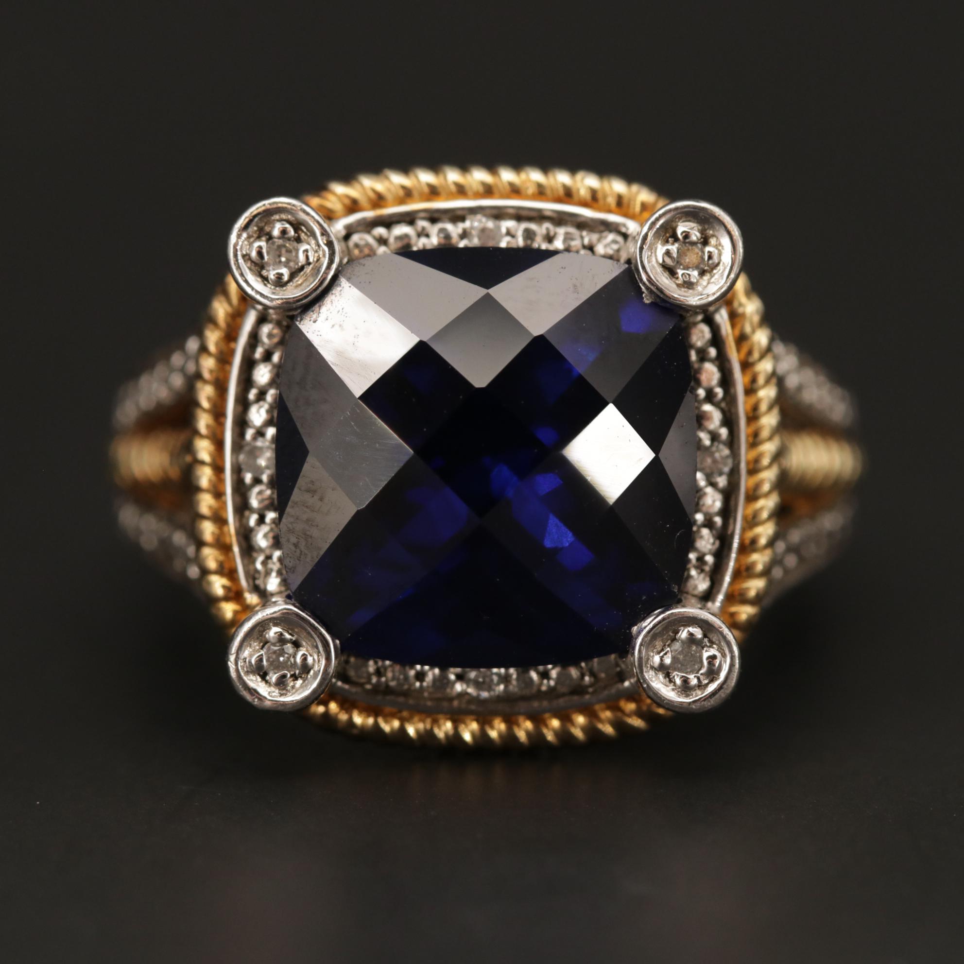 Sterling Silver Amethyst, Sapphire and Diamond Rings