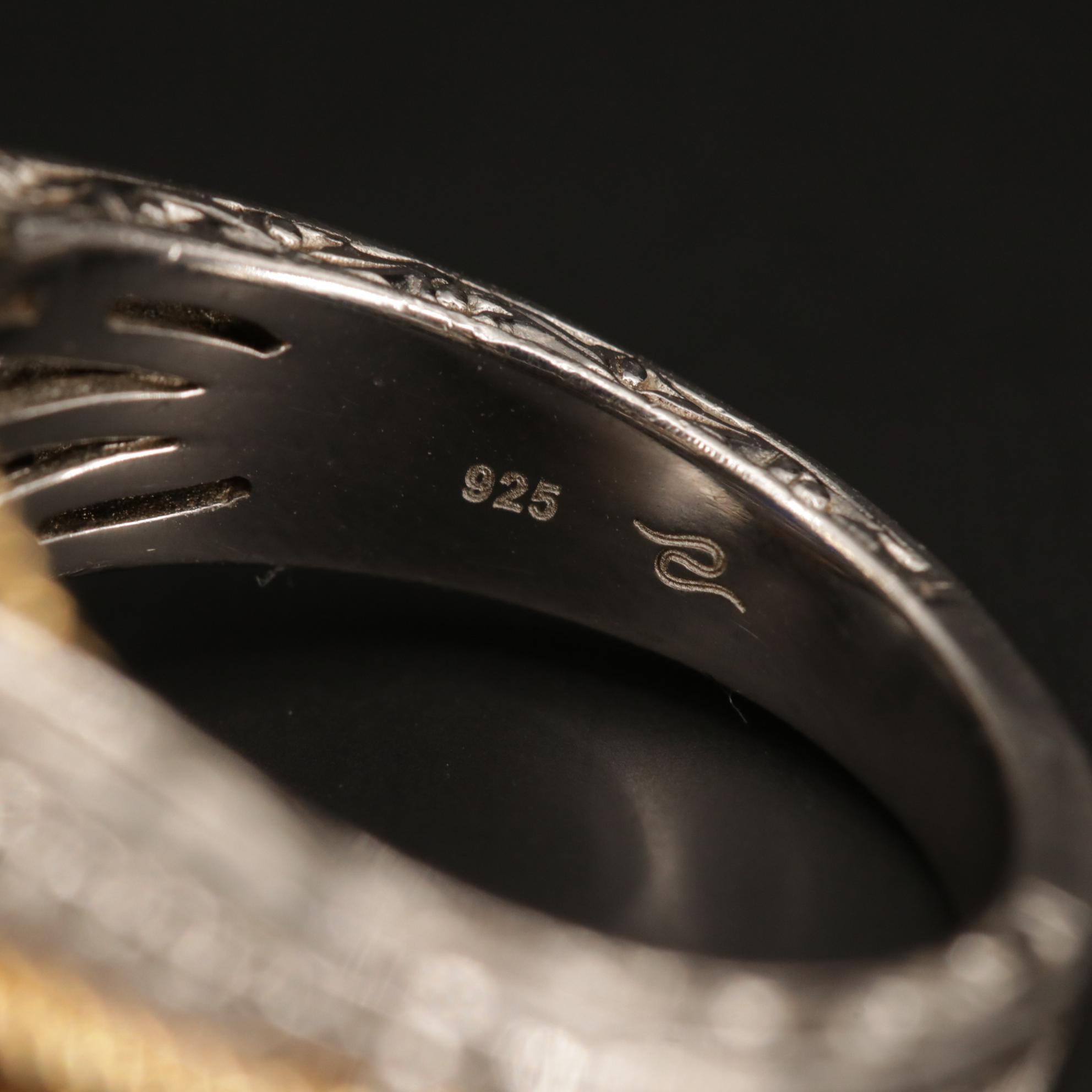 Sterling Silver Amethyst, Sapphire and Diamond Rings