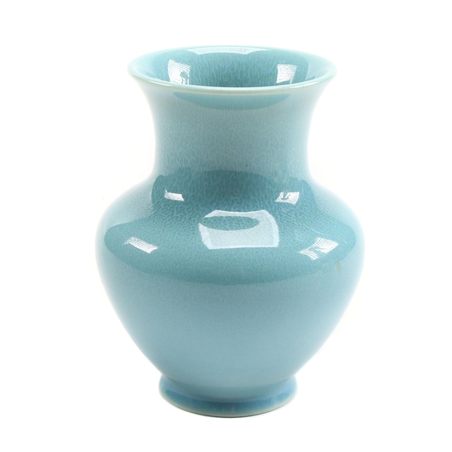 Rookwood Pottery High Gloss Blue Glaze Earthenware Vase, 1939