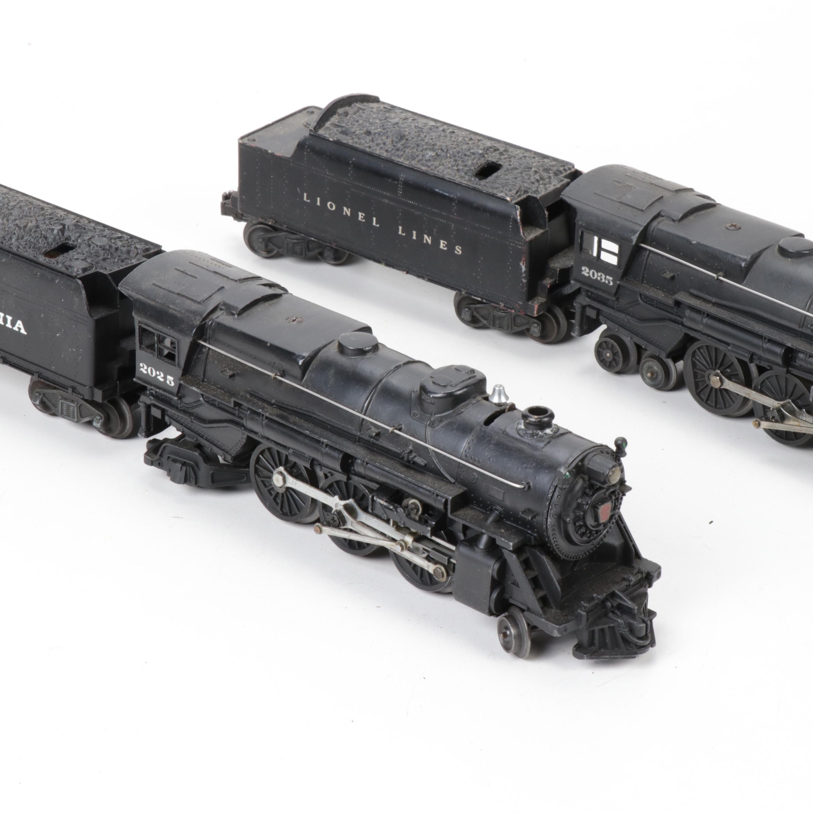 Lionel O-Gauge Pennsylvania 2025 and 2035 Steam Locomotives with Tenders