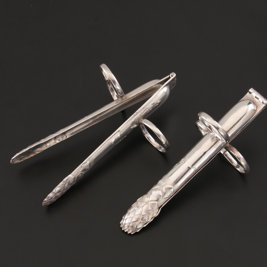 P. S. Co. Silver Plate Individual Asparagus Tongs, Early/Mid 20th Century