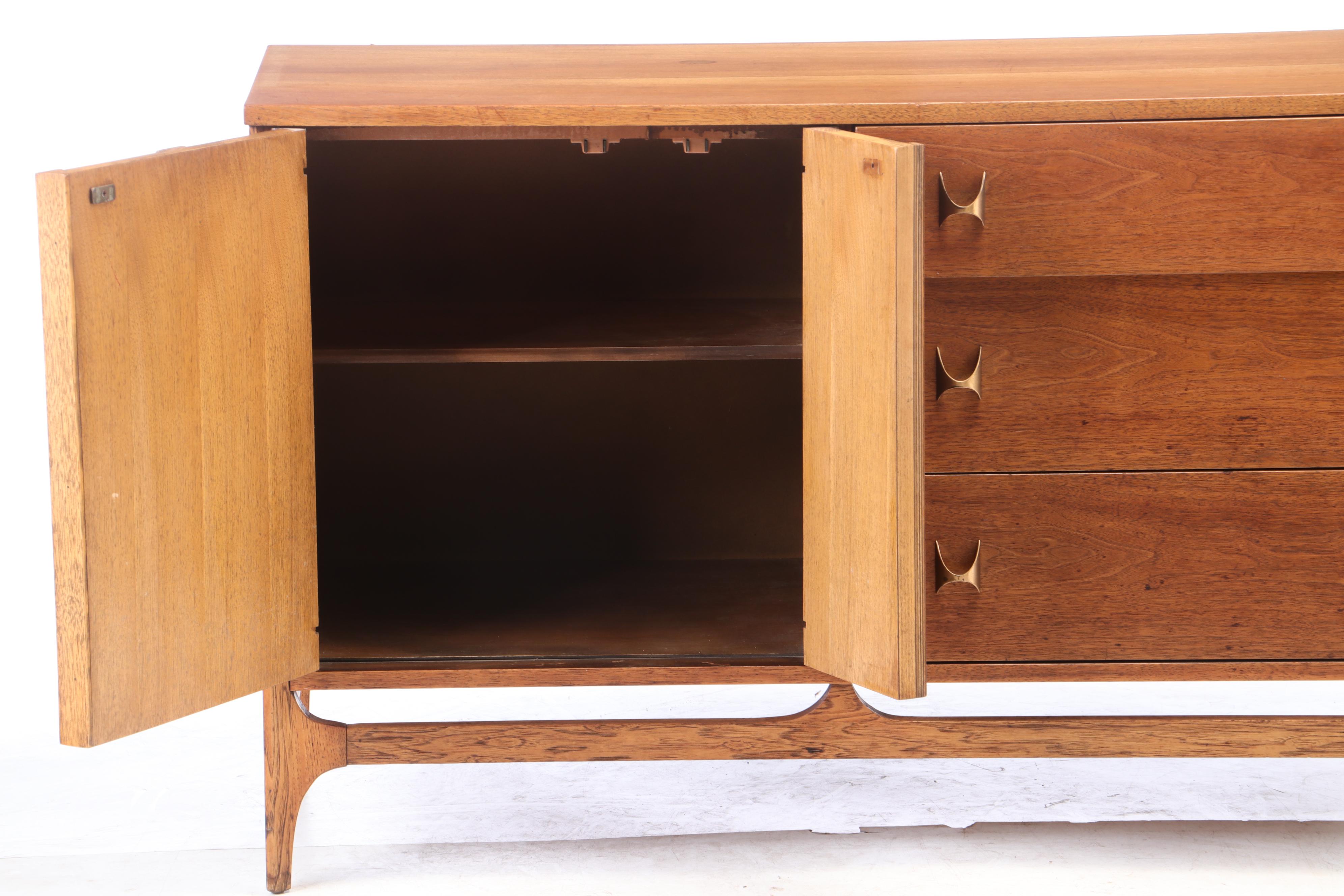 Broyhill Premier, Mid Century Modern Walnut "Brasilia" Buffet, Mid-20th C.