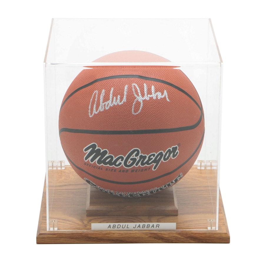 Kareem Abdul Jabbar Signed MacGregor "Collegiate" Basketball with Case