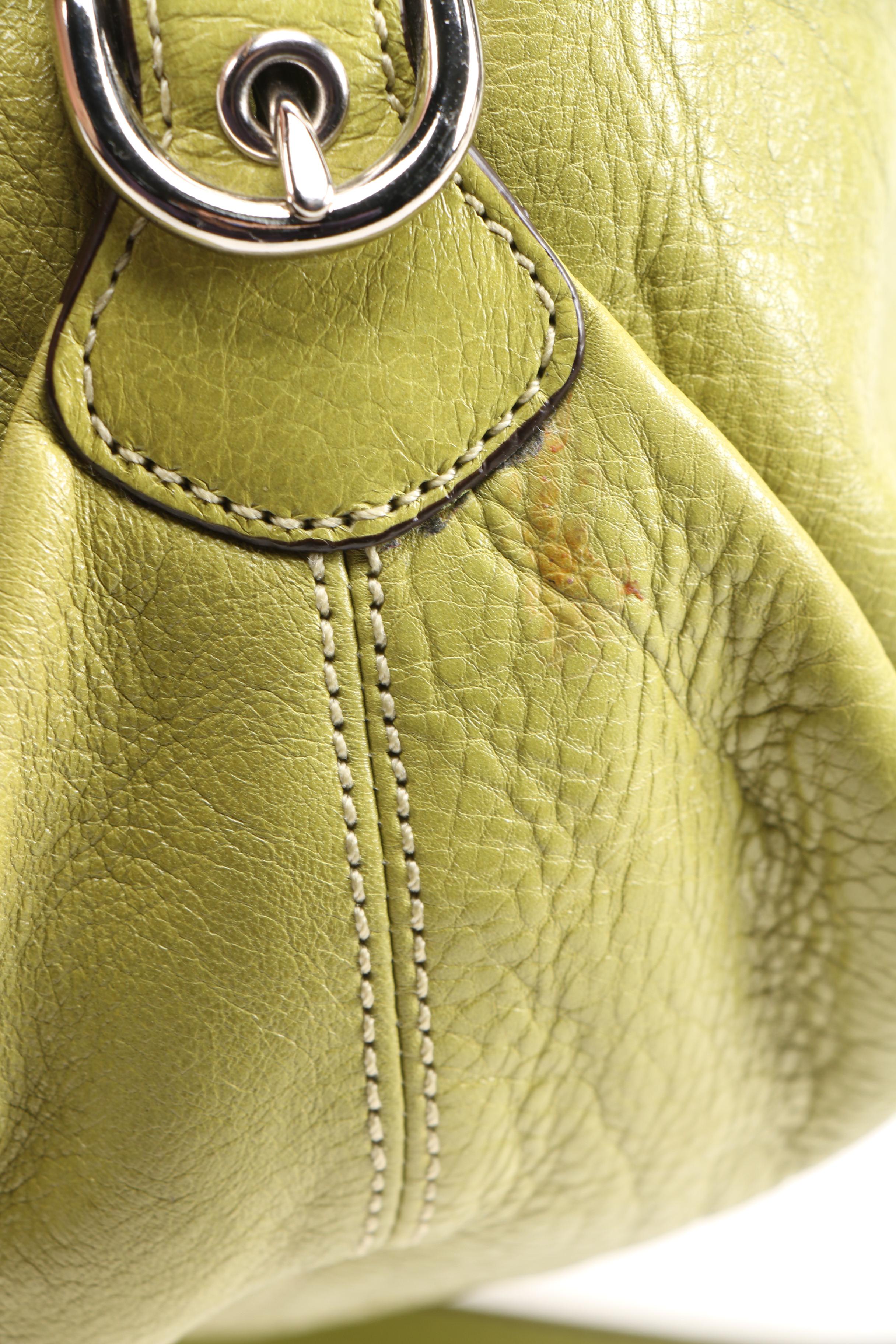 Coach Madison Hailey Convertible Hobo Bag in Chartreuse Green Leather