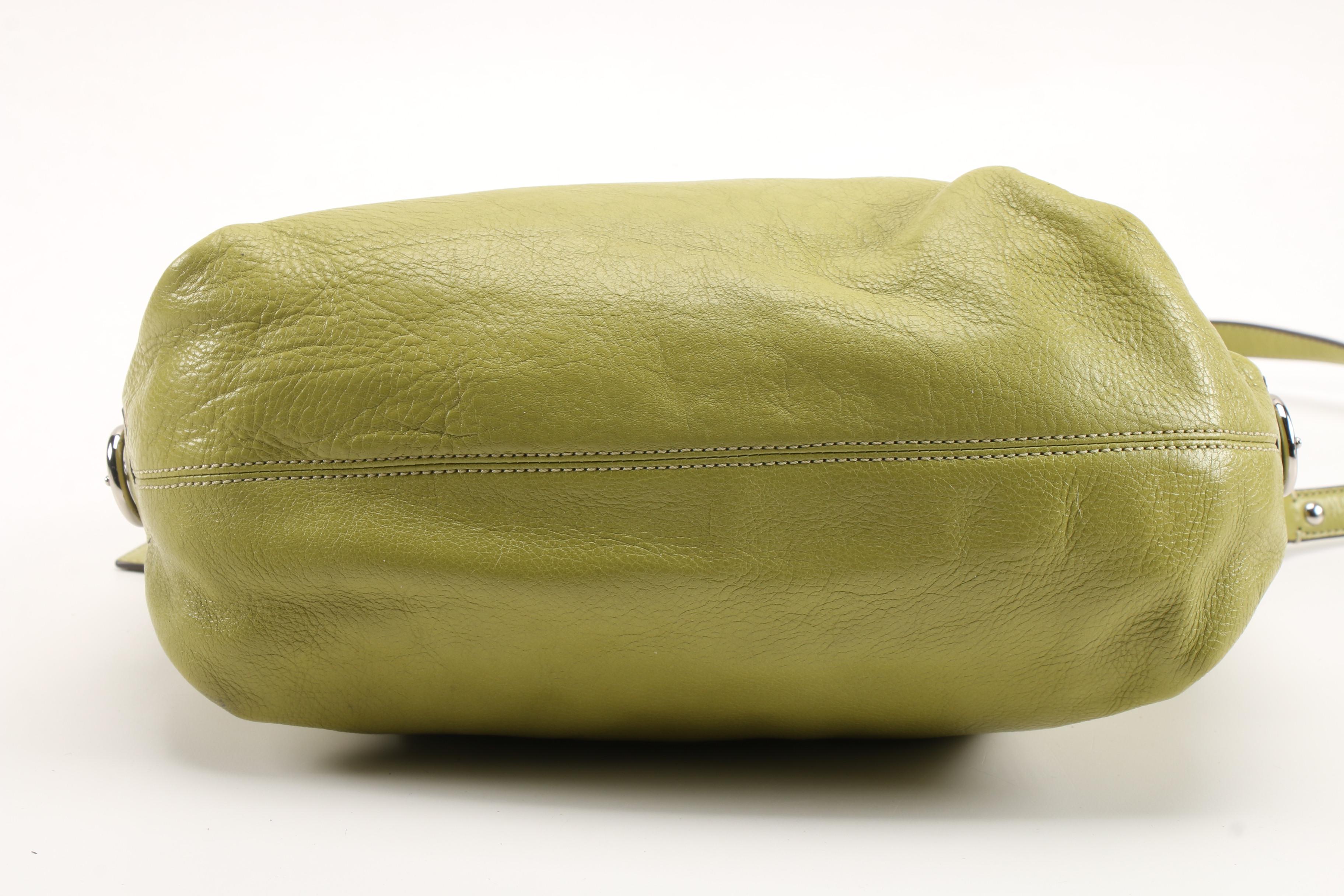 Coach Madison Hailey Convertible Hobo Bag in Chartreuse Green Leather