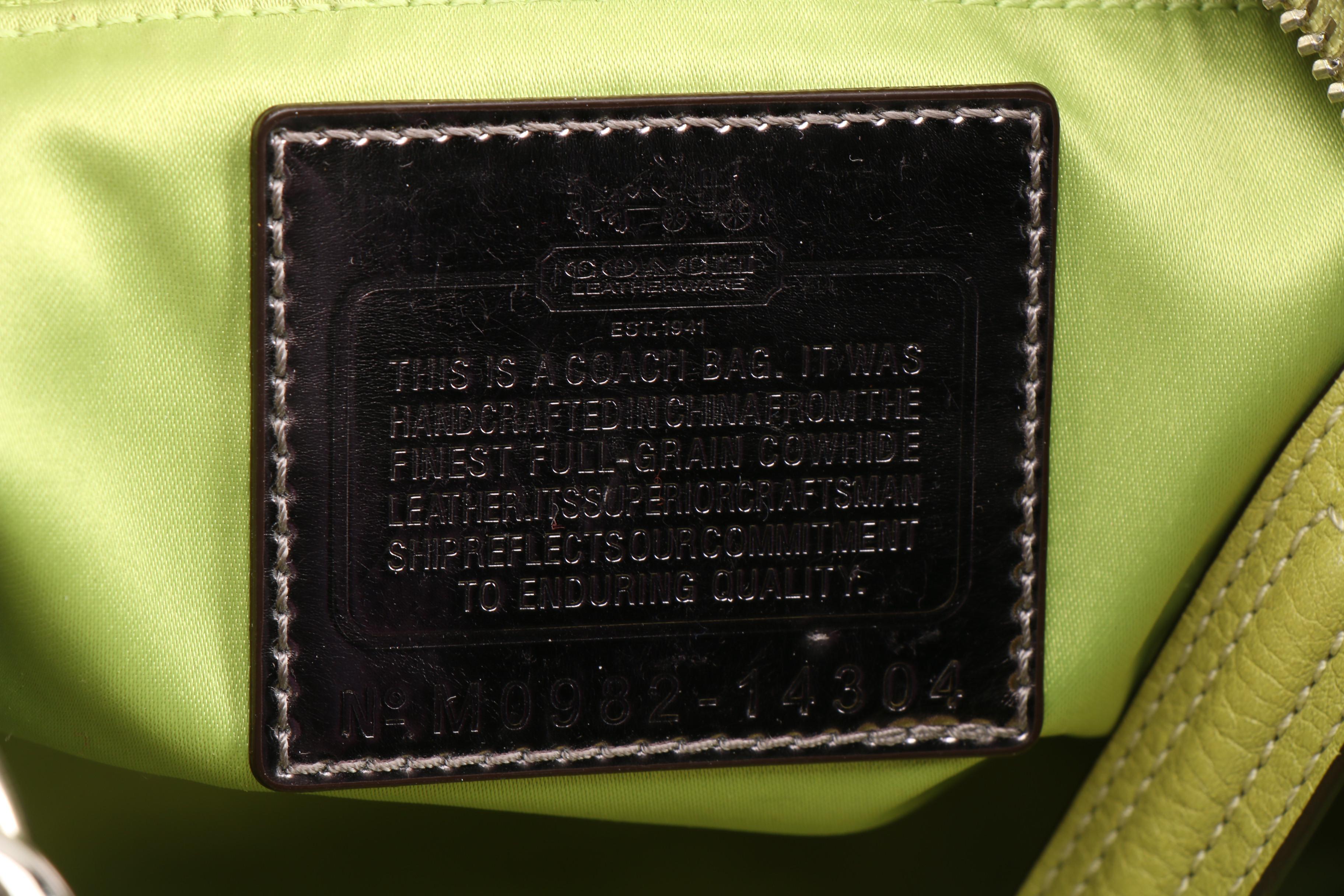 Coach Madison Hailey Convertible Hobo Bag in Chartreuse Green Leather