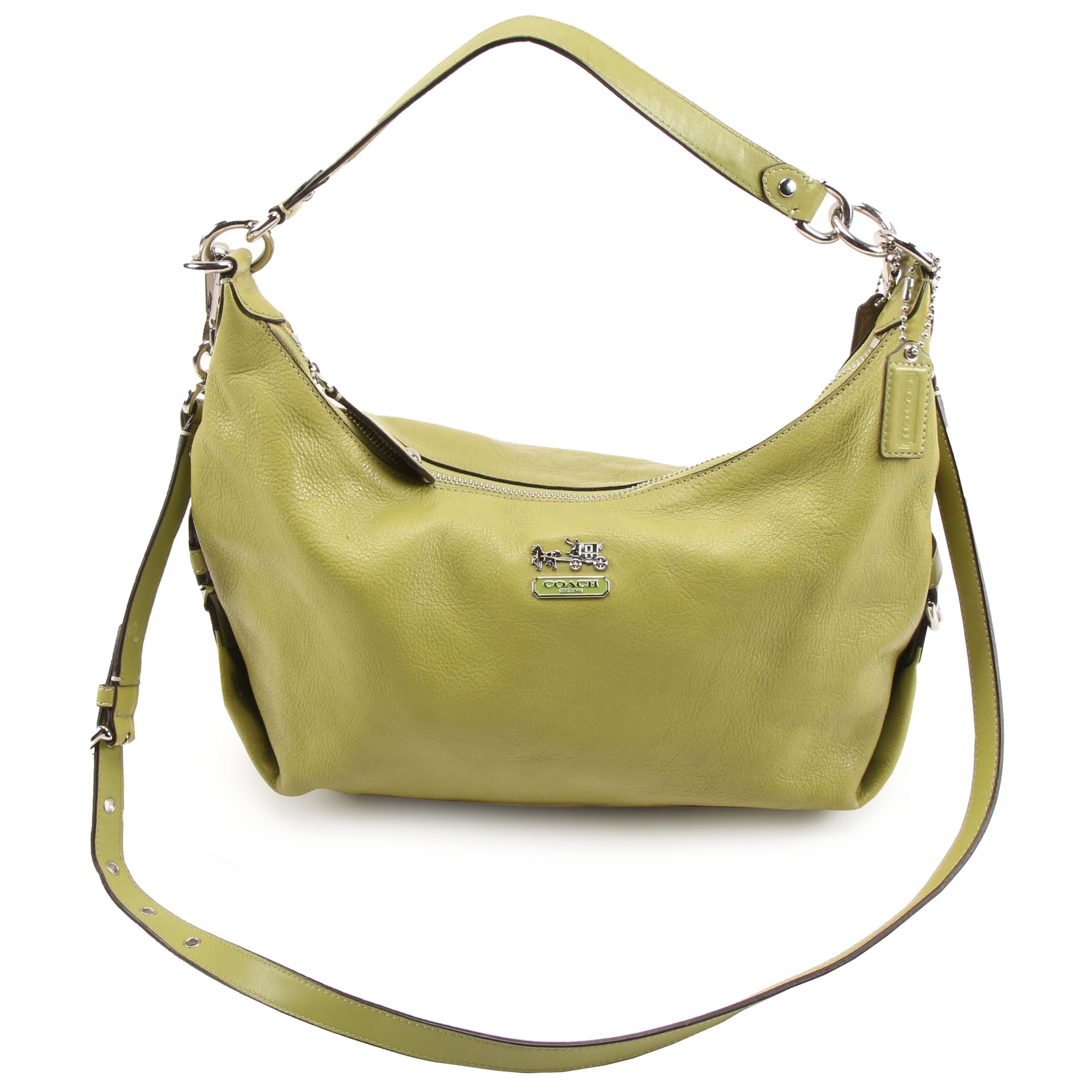 Coach Madison Hailey Convertible Hobo Bag in Chartreuse Green Leather