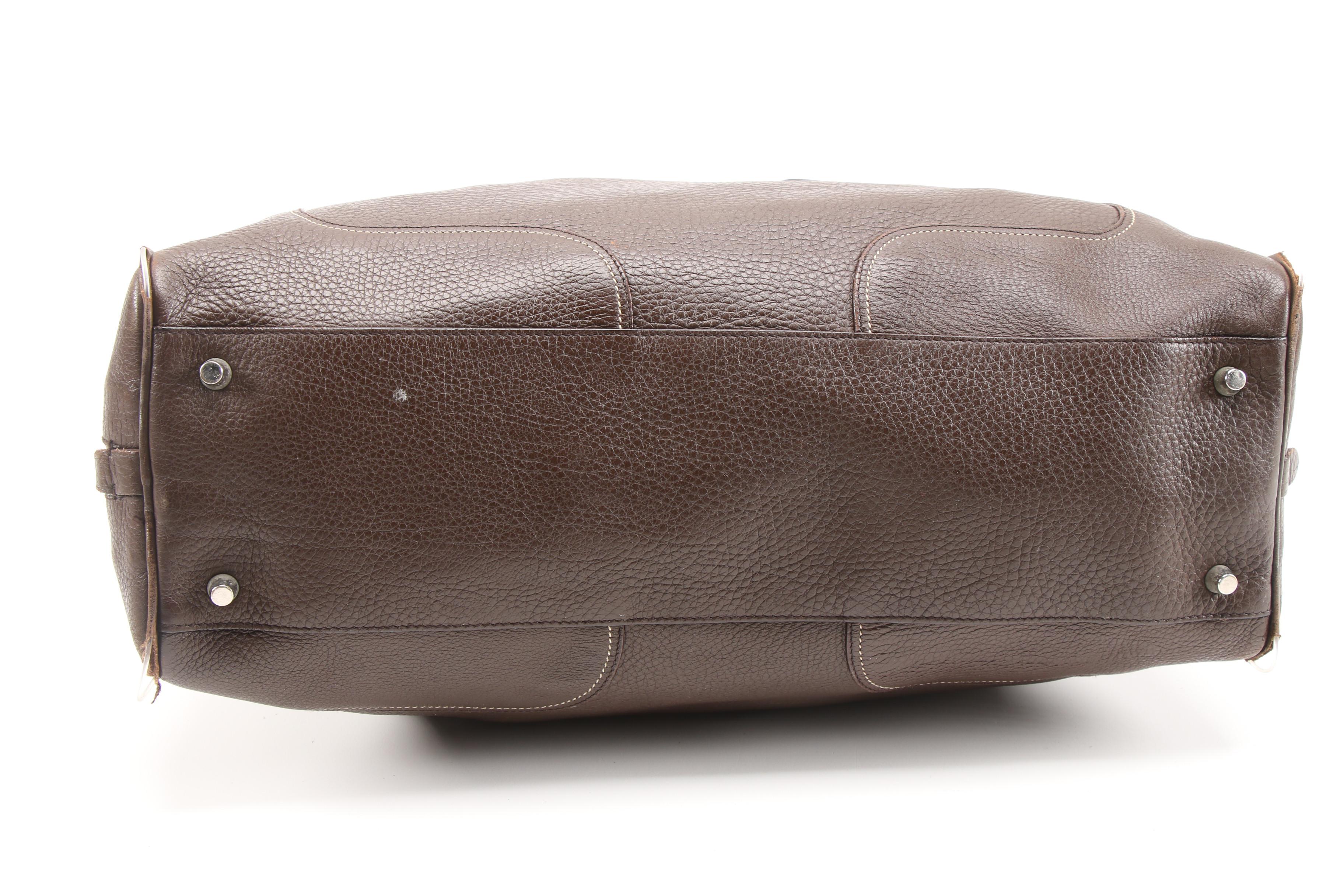 Prada Shoulder Satchel in Brown Vitello Daino Leather