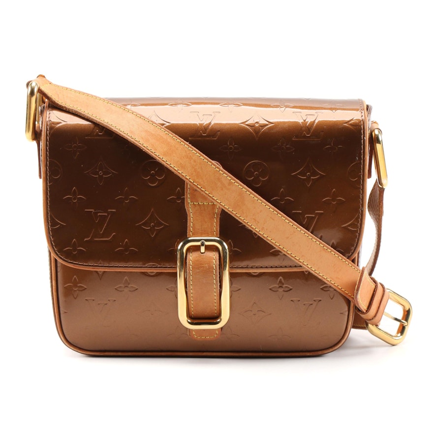 Louis Vuitton Christie GM Messenger Bag in Bronze Monogram Vernis and Leather