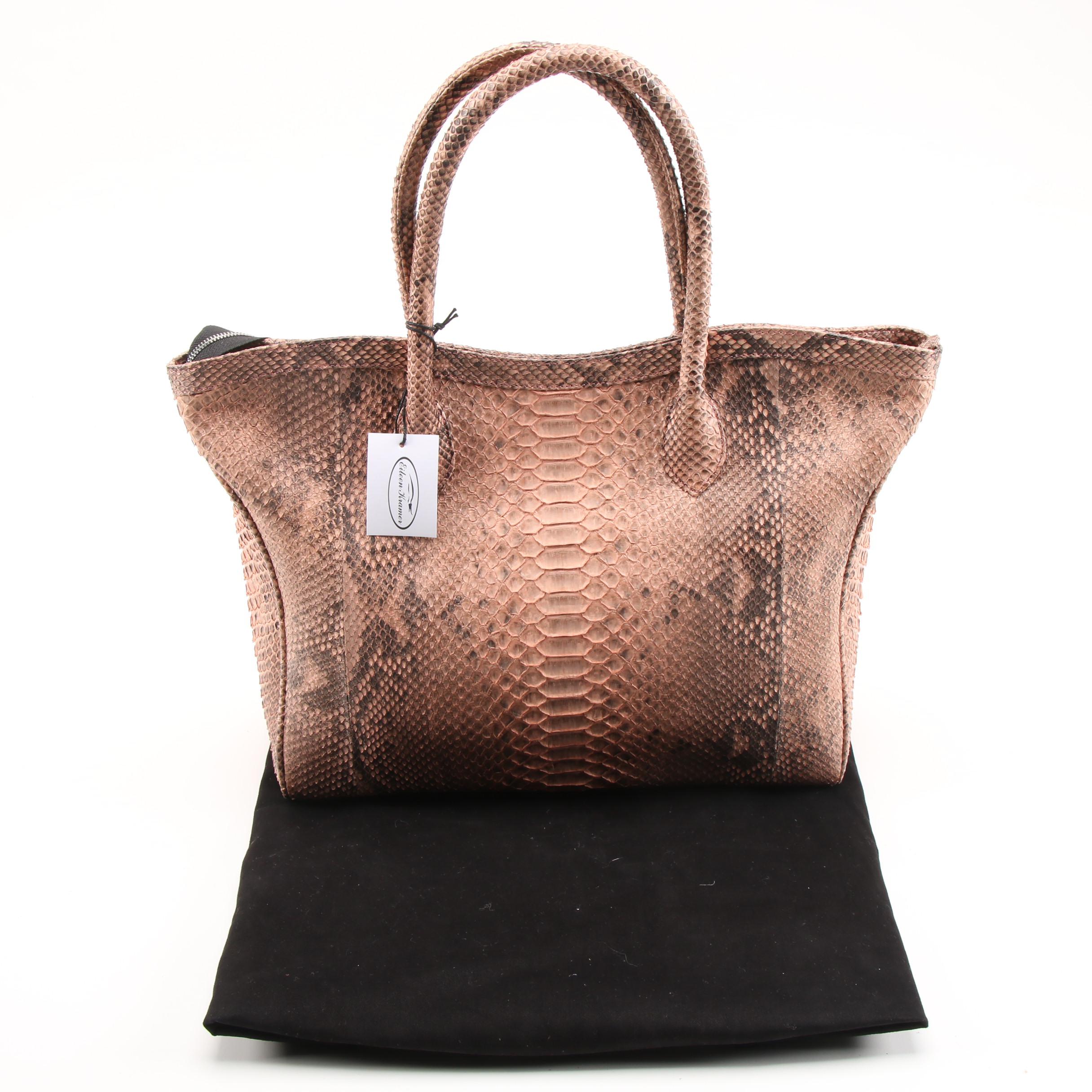 Eileen Kramer Pink Dyed Python Skin Shoulder Bag with Tassel