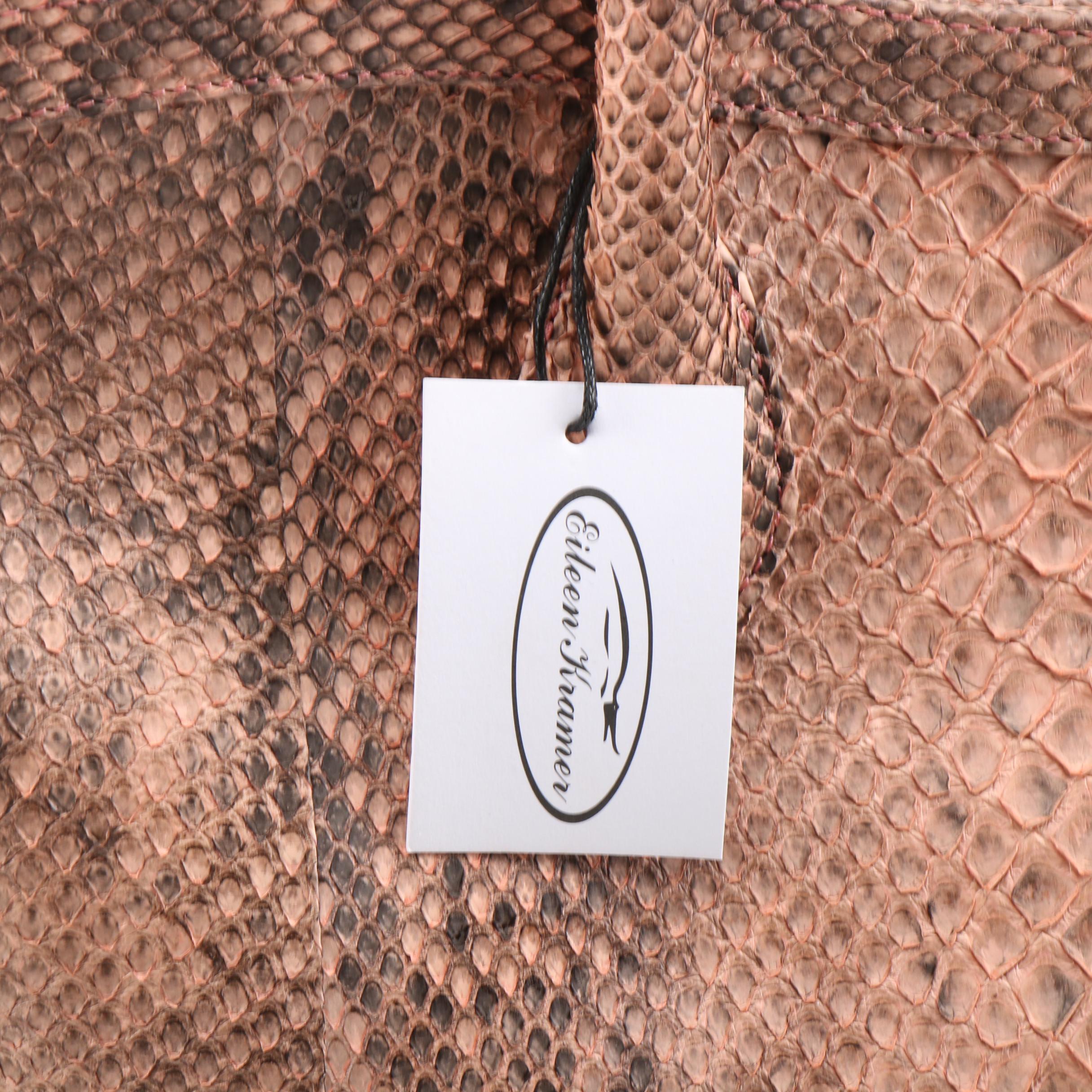 Eileen Kramer Pink Dyed Python Skin Shoulder Bag with Tassel