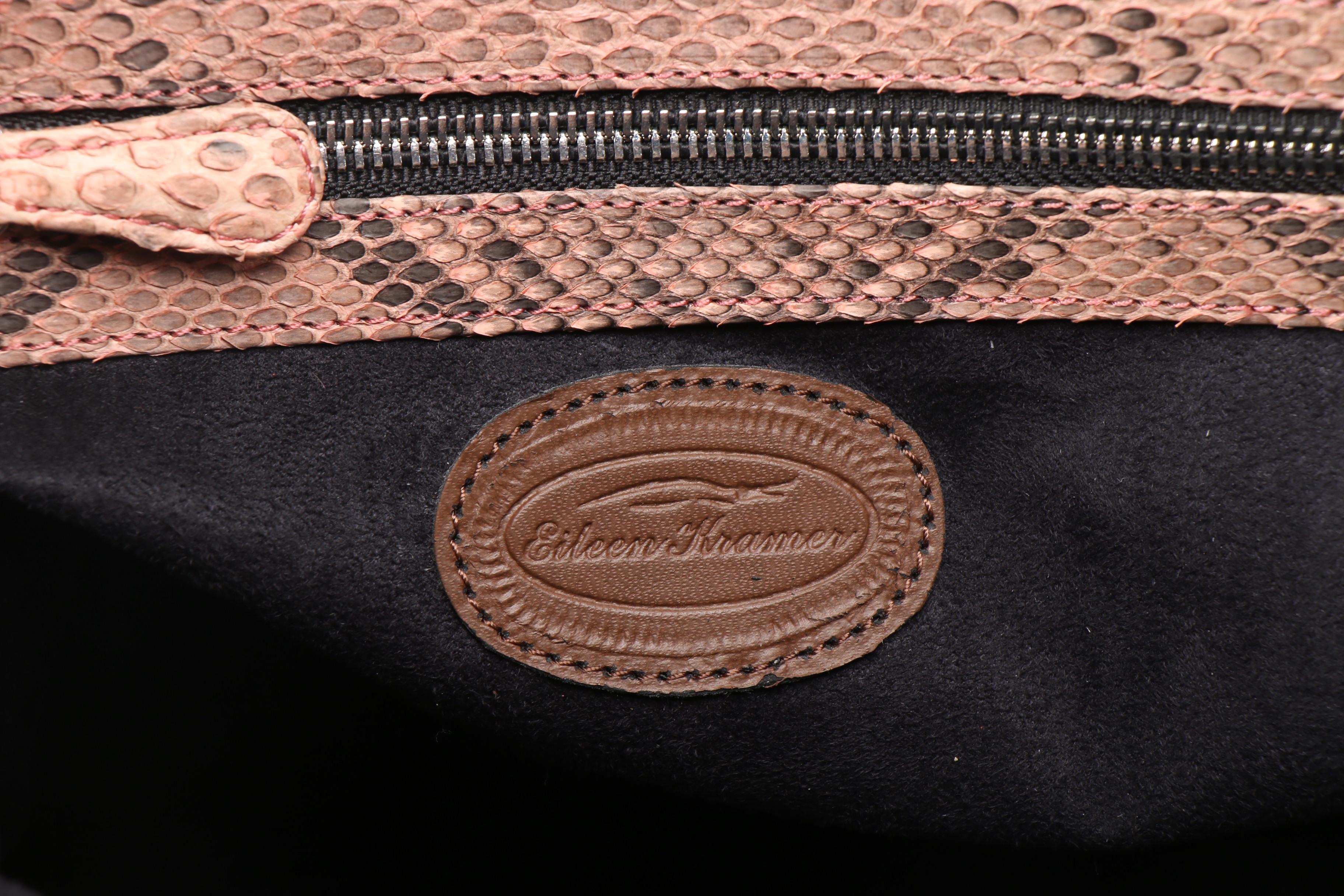 Eileen Kramer Pink Dyed Python Skin Shoulder Bag with Tassel