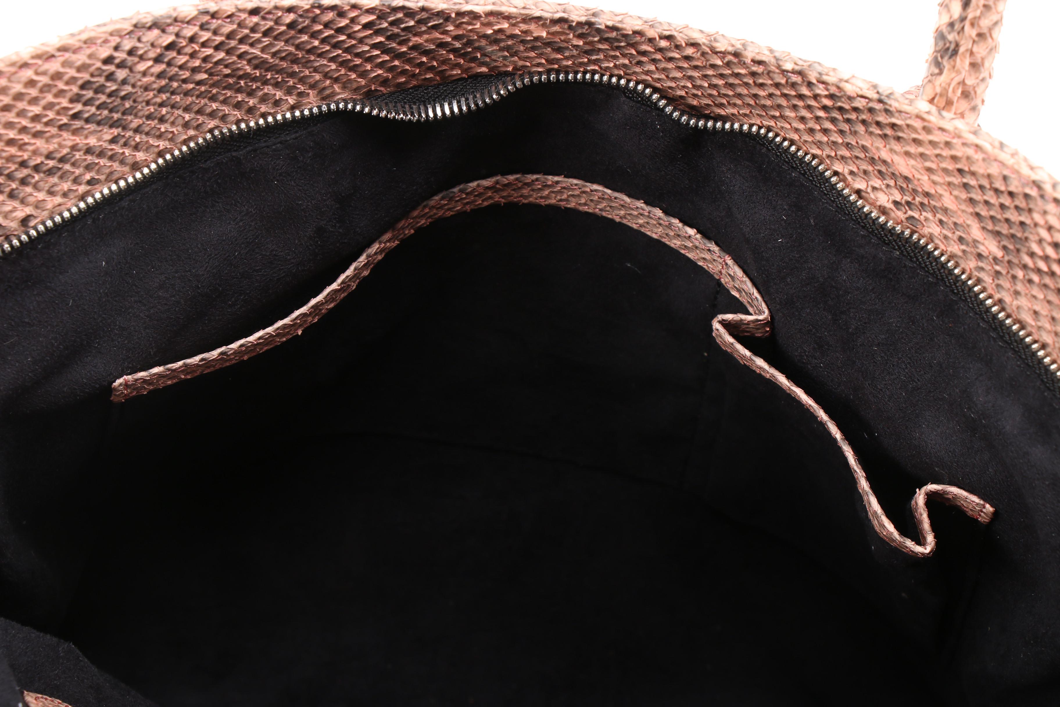 Eileen Kramer Pink Dyed Python Skin Shoulder Bag with Tassel