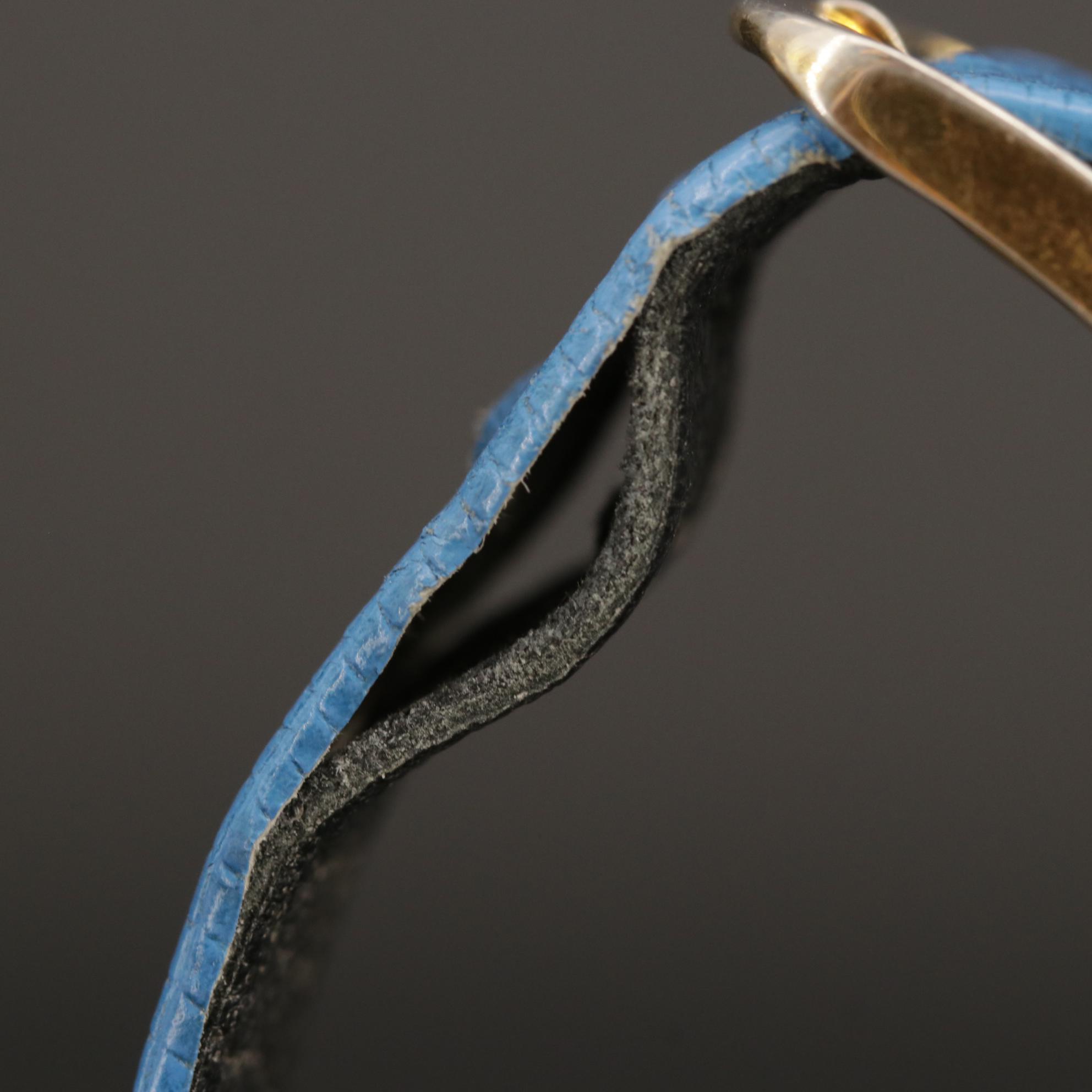 Lucien Piccard 14K Gold Stem Wind Watch With Enamel Dial, Vintage