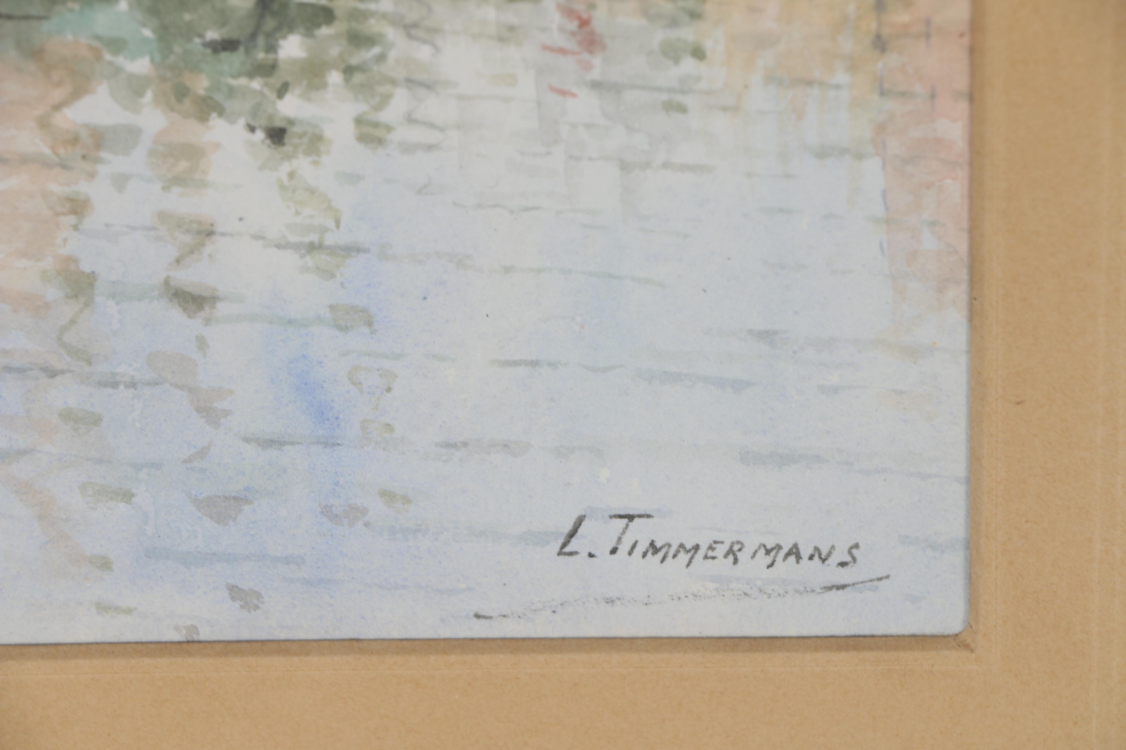 Louis Étienne Timmermans Maritime Watercolor Painting, Late 19th Century