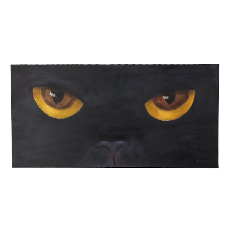 Acrylic Painting of Cat Eyes