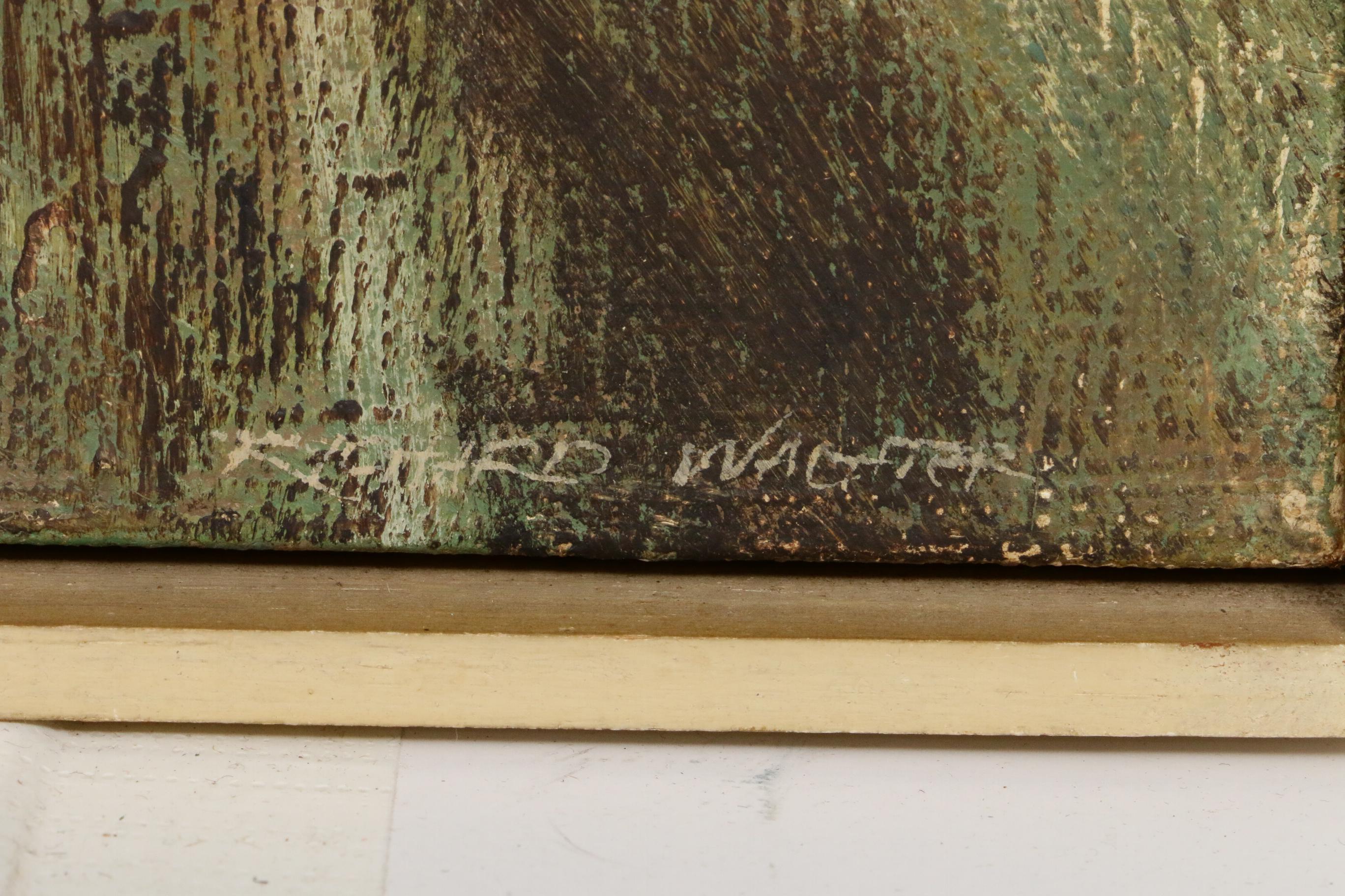 Richard Wachter Abstract Oil Painting, Mid to Late 20th Century