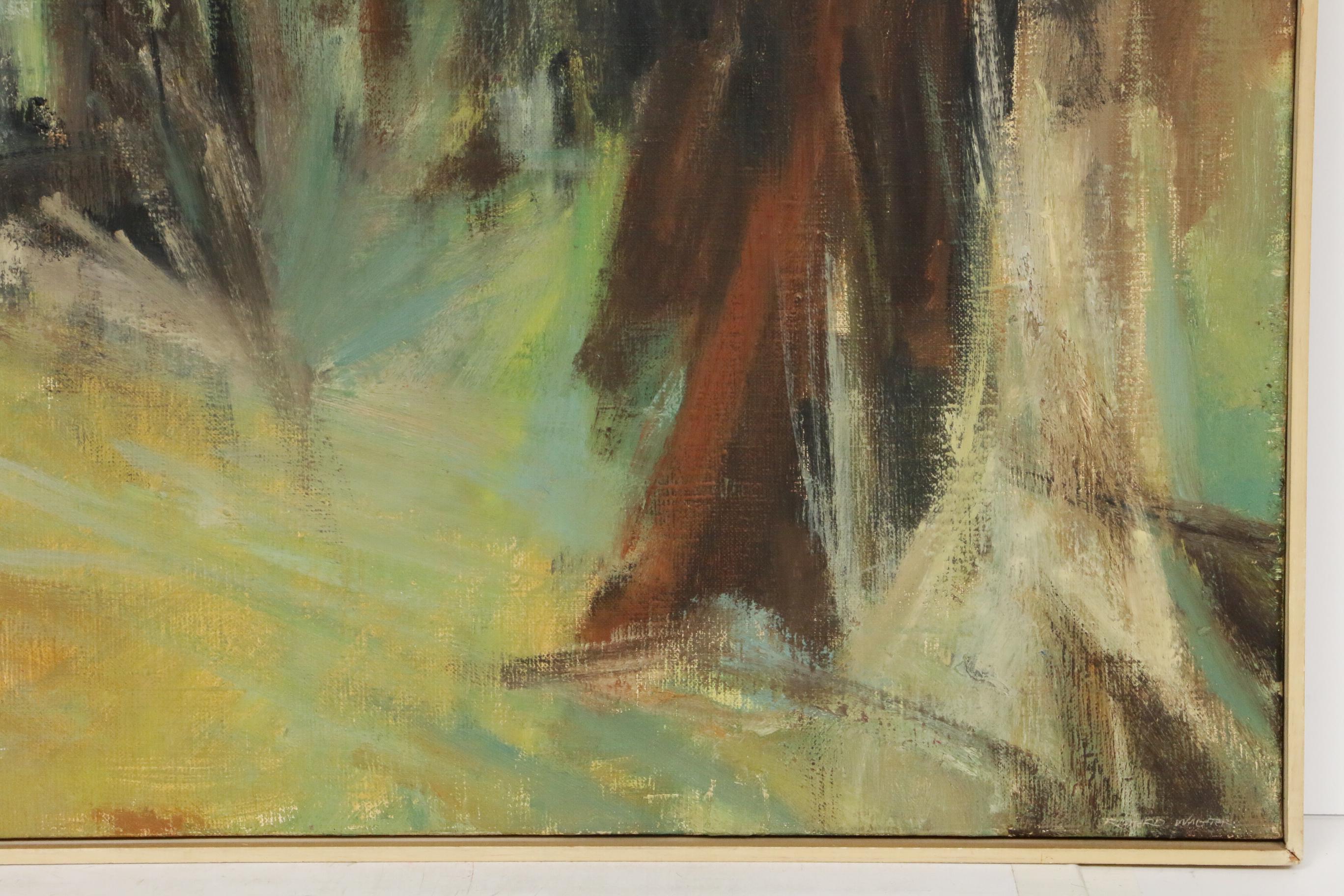 Richard Wachter Abstract Oil Painting, Mid to Late 20th Century