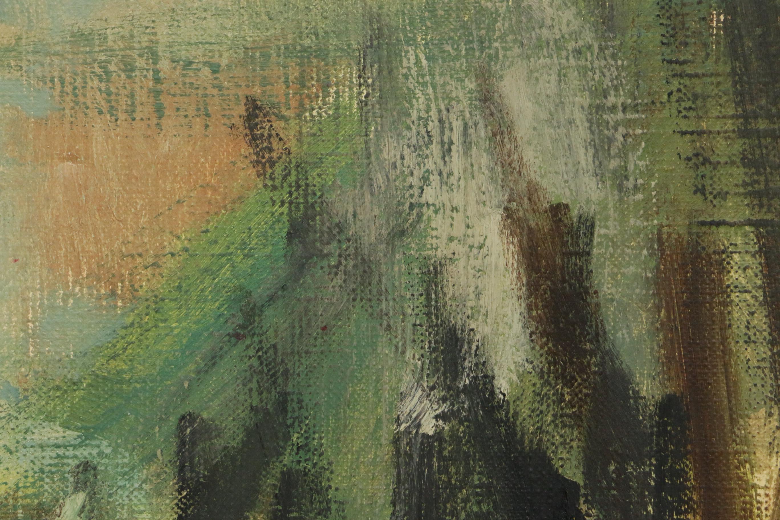 Richard Wachter Abstract Oil Painting, Mid to Late 20th Century