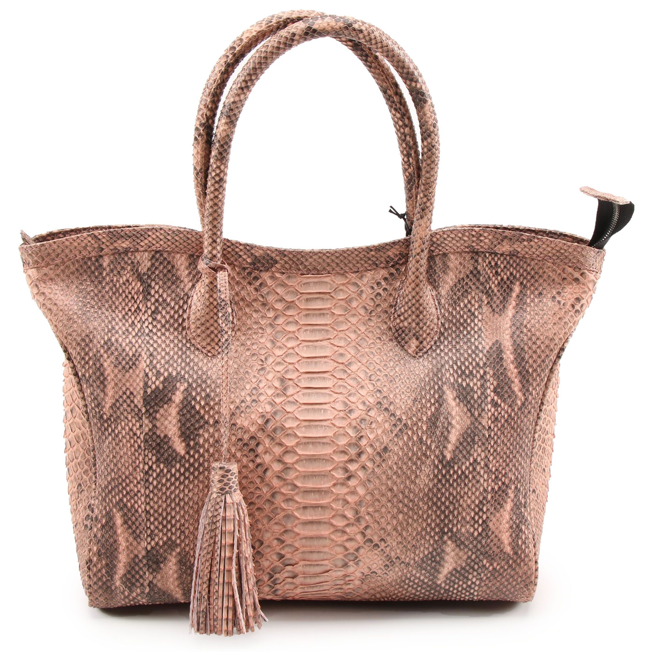 Eileen Kramer Pink Dyed Python Skin Shoulder Bag with Tassel