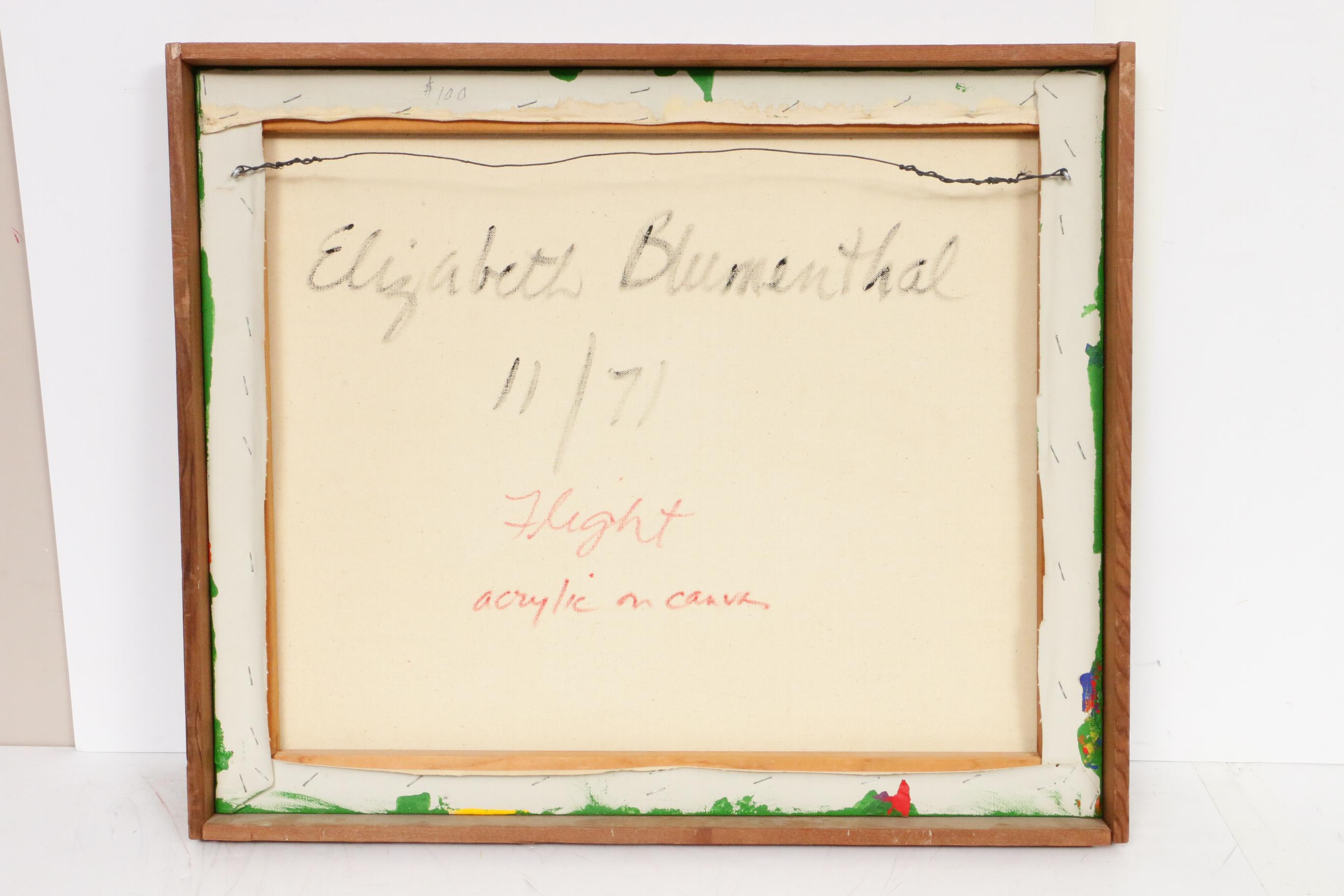 Elizabeth Blumenthal Acrylic Painting "Flight," 1971