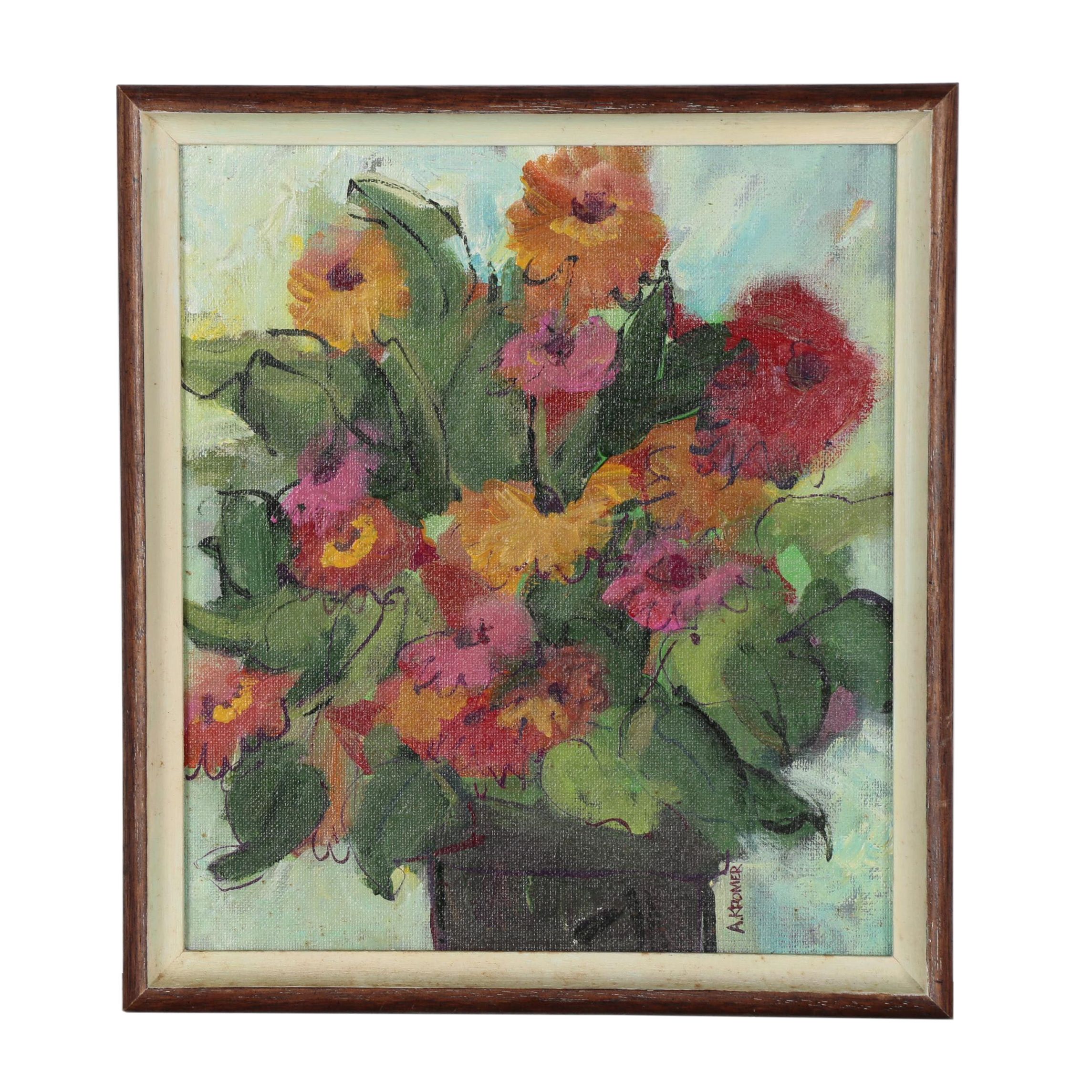 Ann Kromer Floral Still Life Oil Painting