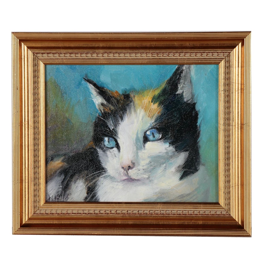 Patricia Kness Oil Painting of a Cat | EBTH